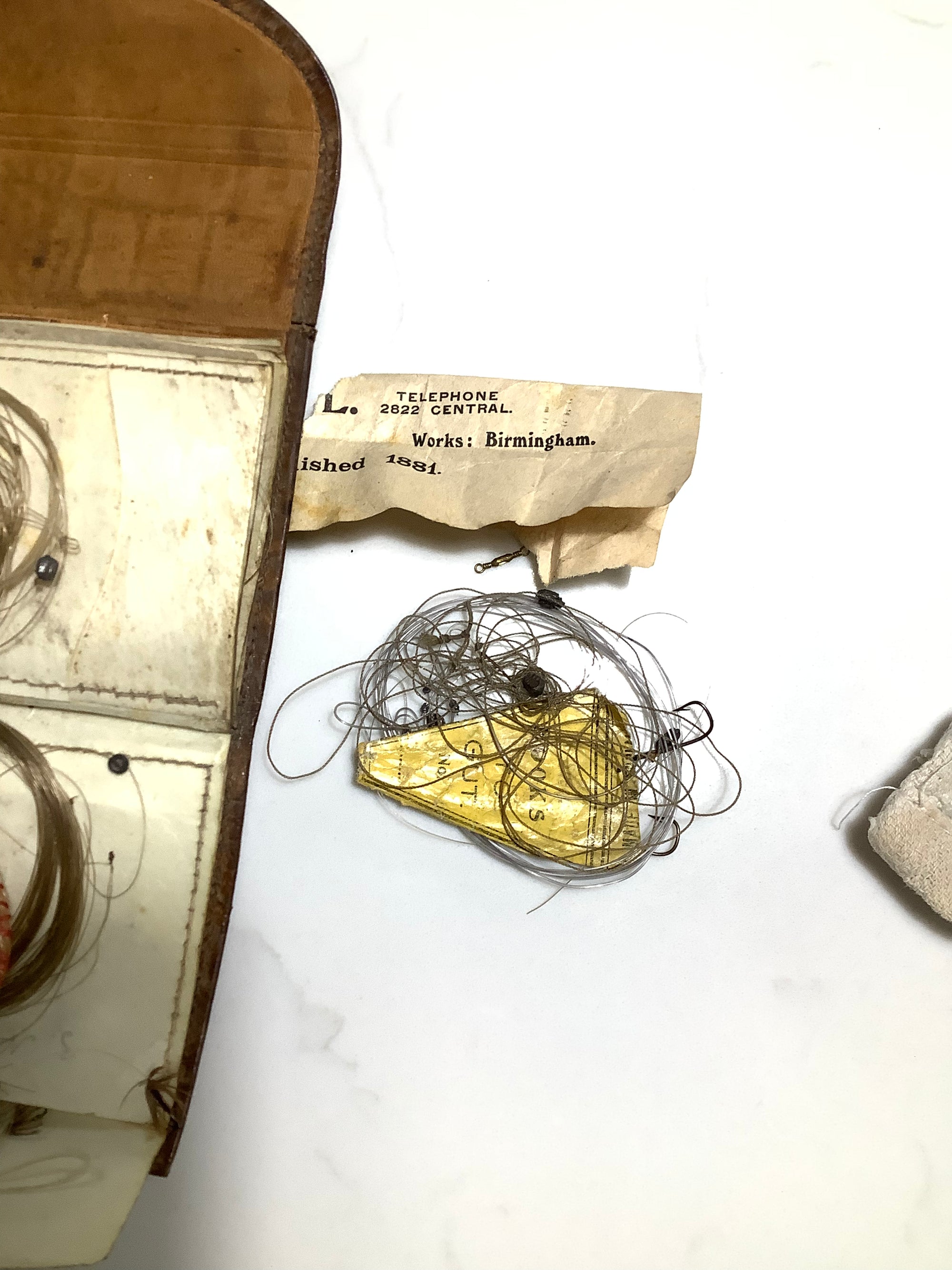 Antique Circa 1880 Crocodile Calf Trout Fly Wallet