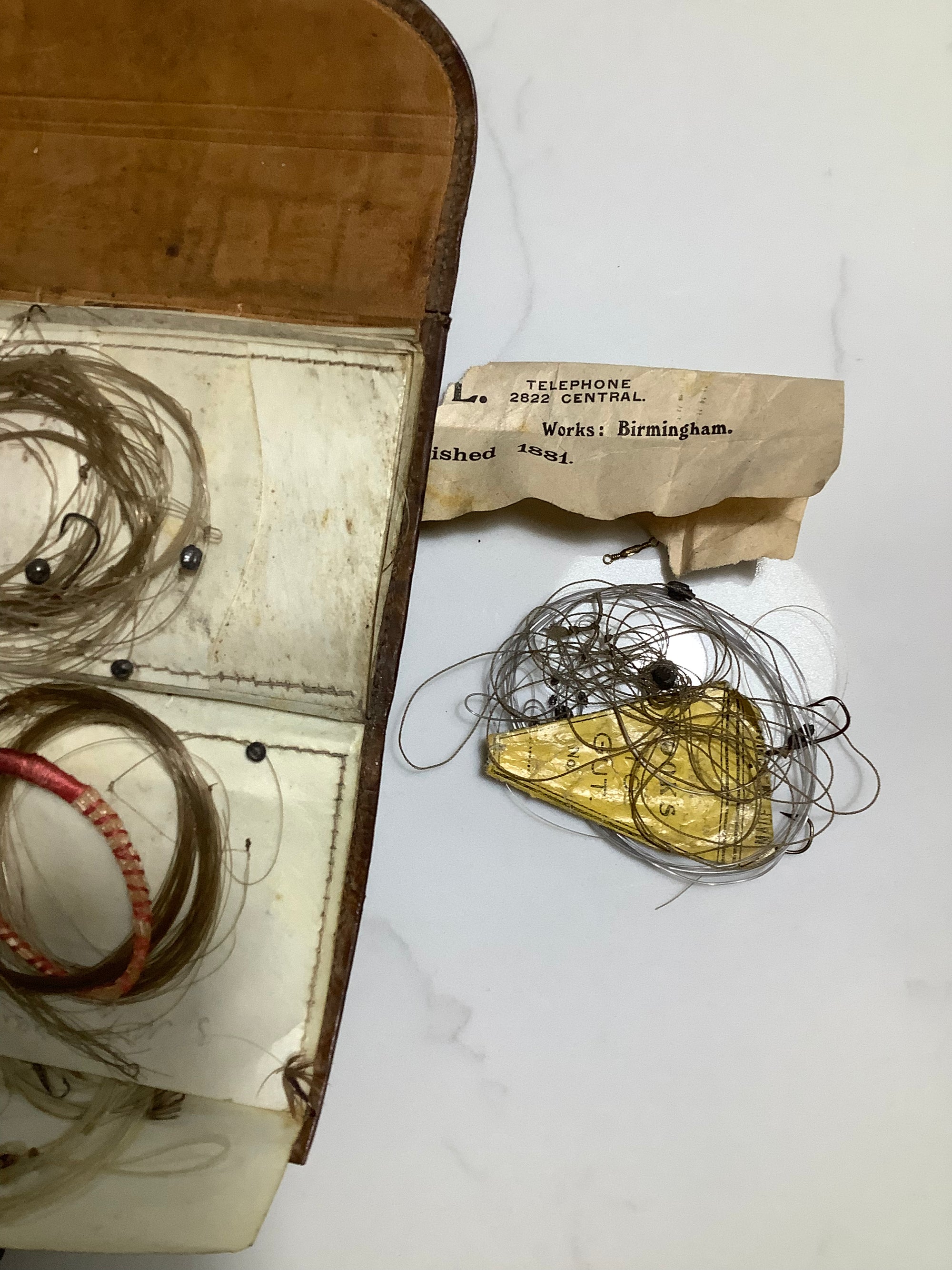 Antique Circa 1880 Crocodile Calf Trout Fly Wallet