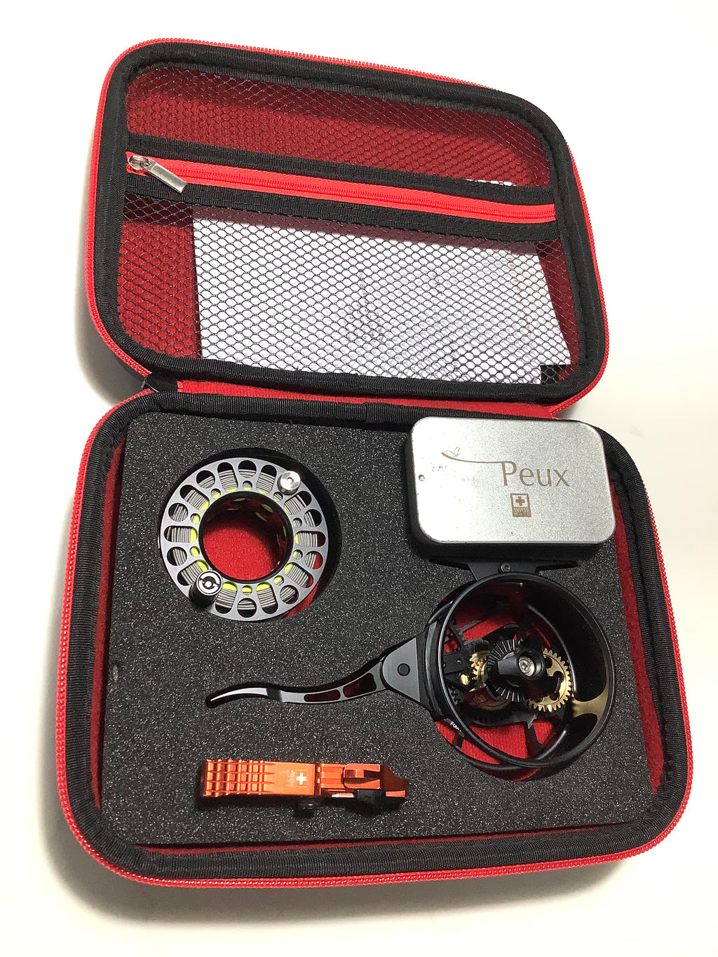 Swiss Finest Built PEUX 00 Fly Auto Line Retrieval Fishing Reel + Nipper Set