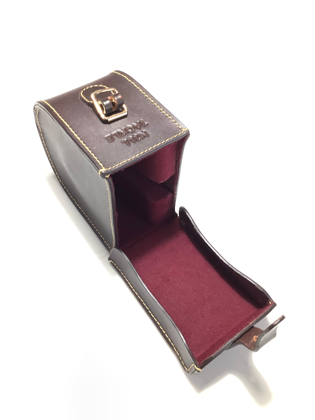Rare Mill Tackle Company Block Leather Centrepin Case