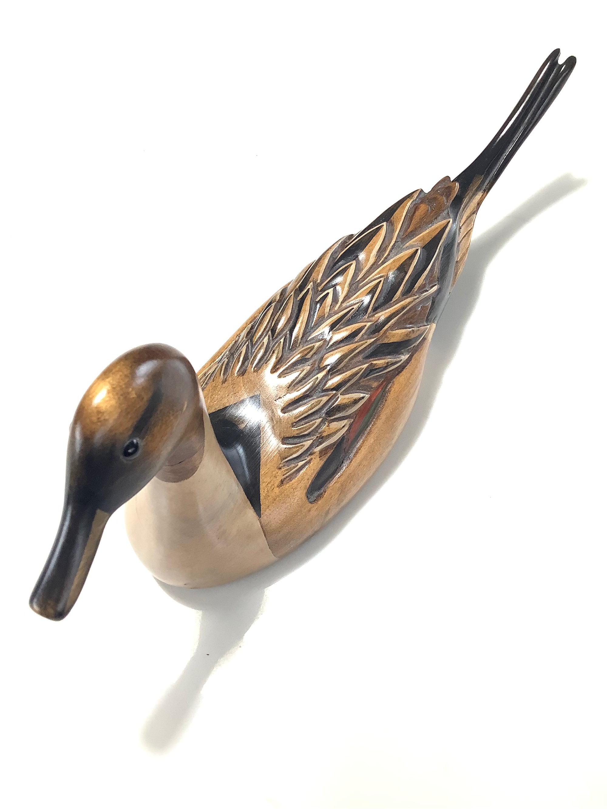 TOM TABER Hand Carved Wood Crafted PINTAIL Duck