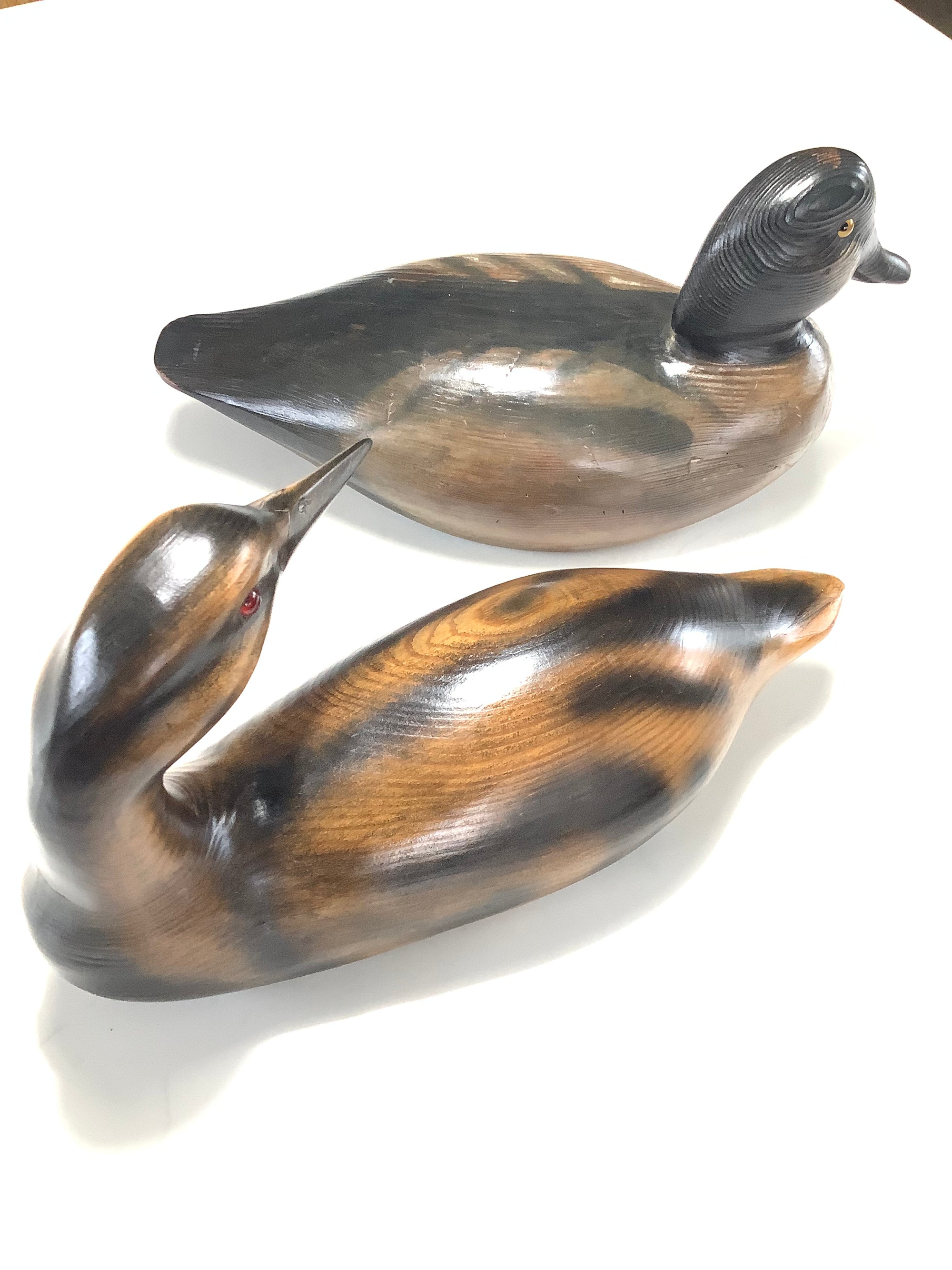 OBE GM ALLAN GLASBY Hand Carved Wood Crafted Ducks