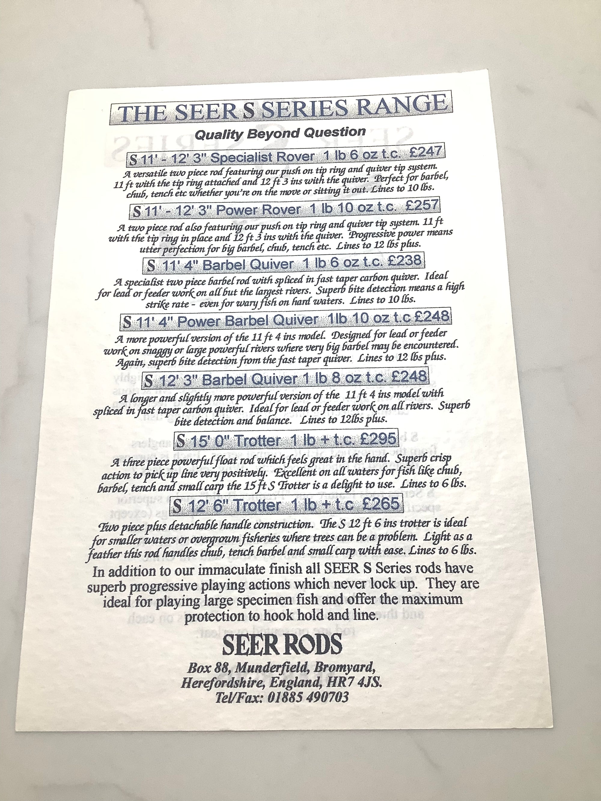 Scarce SEER 12ft “ SPECIALIST “ Rod By Andy Orme