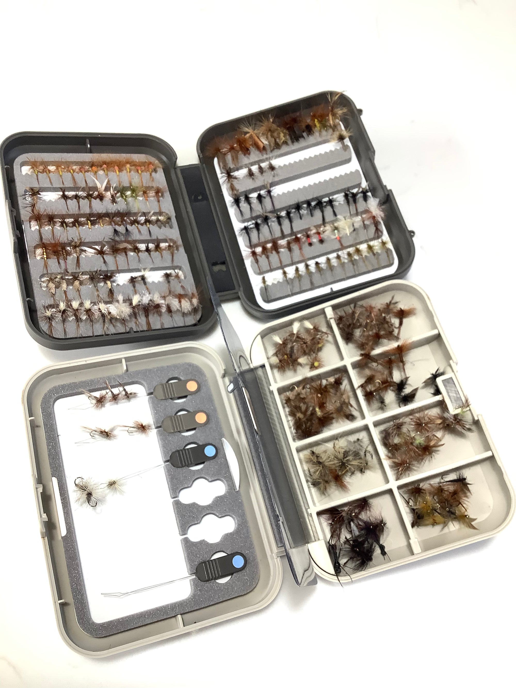 C & F DESIGN Fly boxes with a excellent selection of Trout Flies