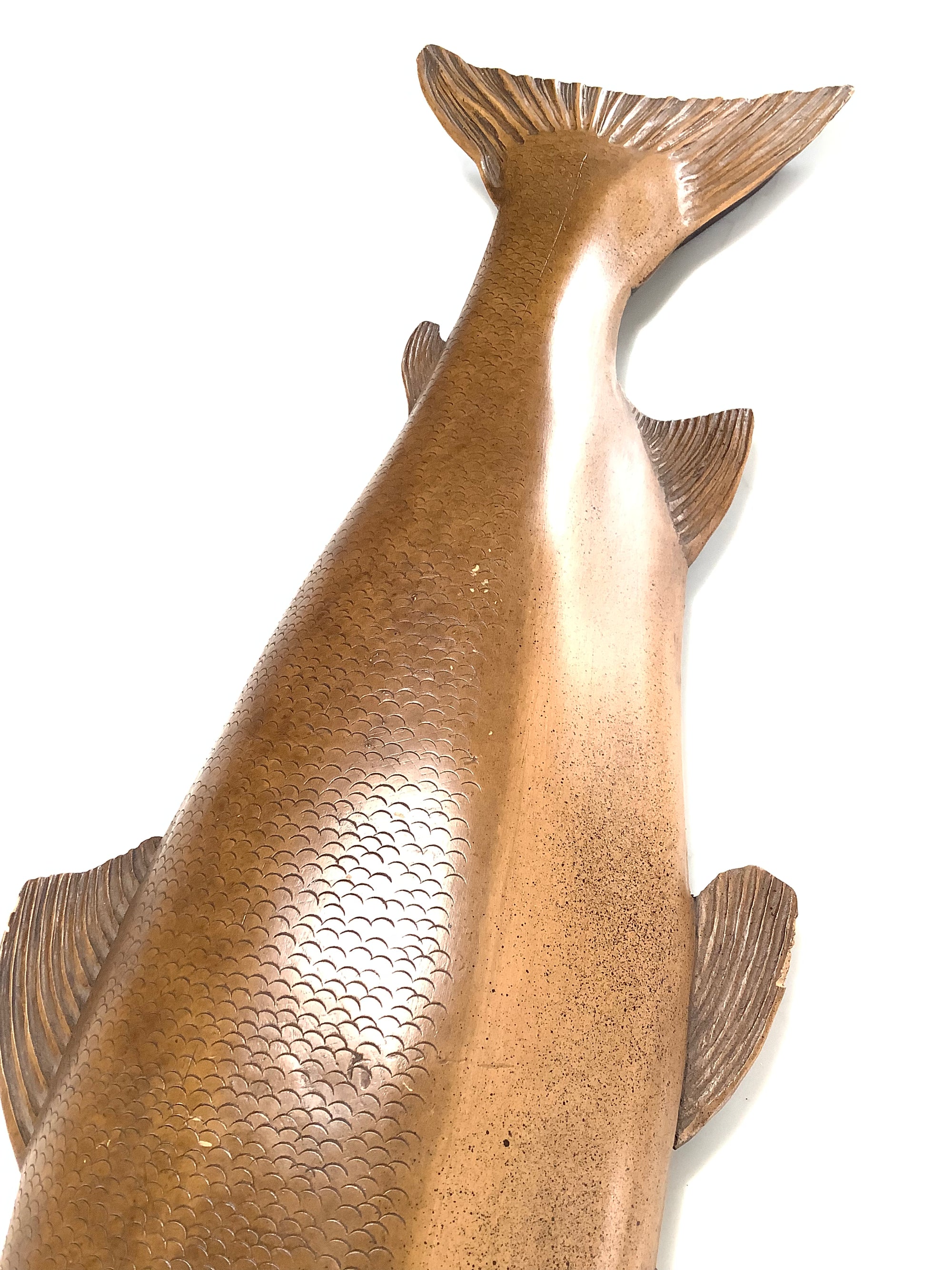 Antique Carved/Cast Salmon Display item