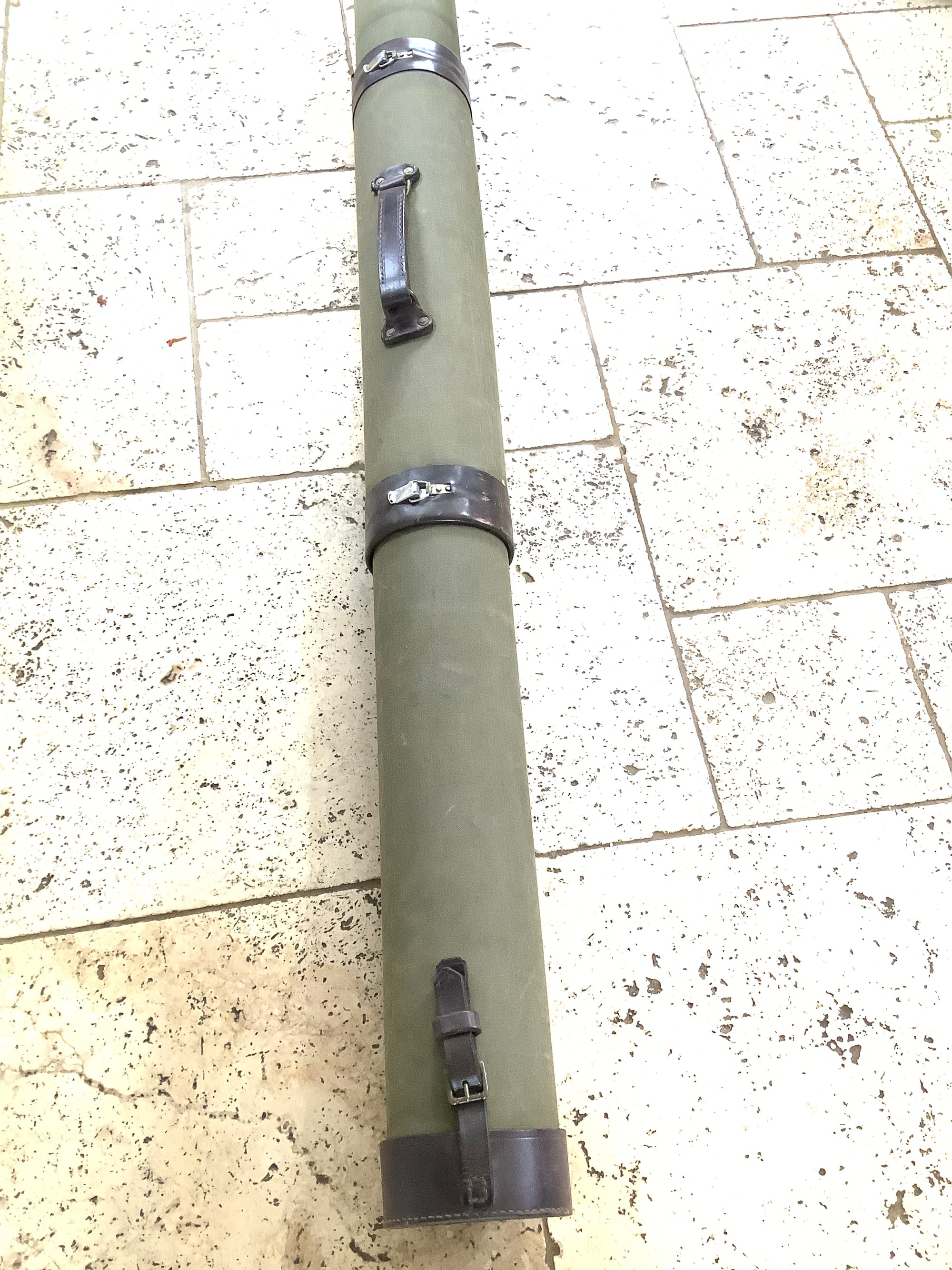 Vintage Leather & Canvas adjustable Multi-Rod Travel Case/Carrier