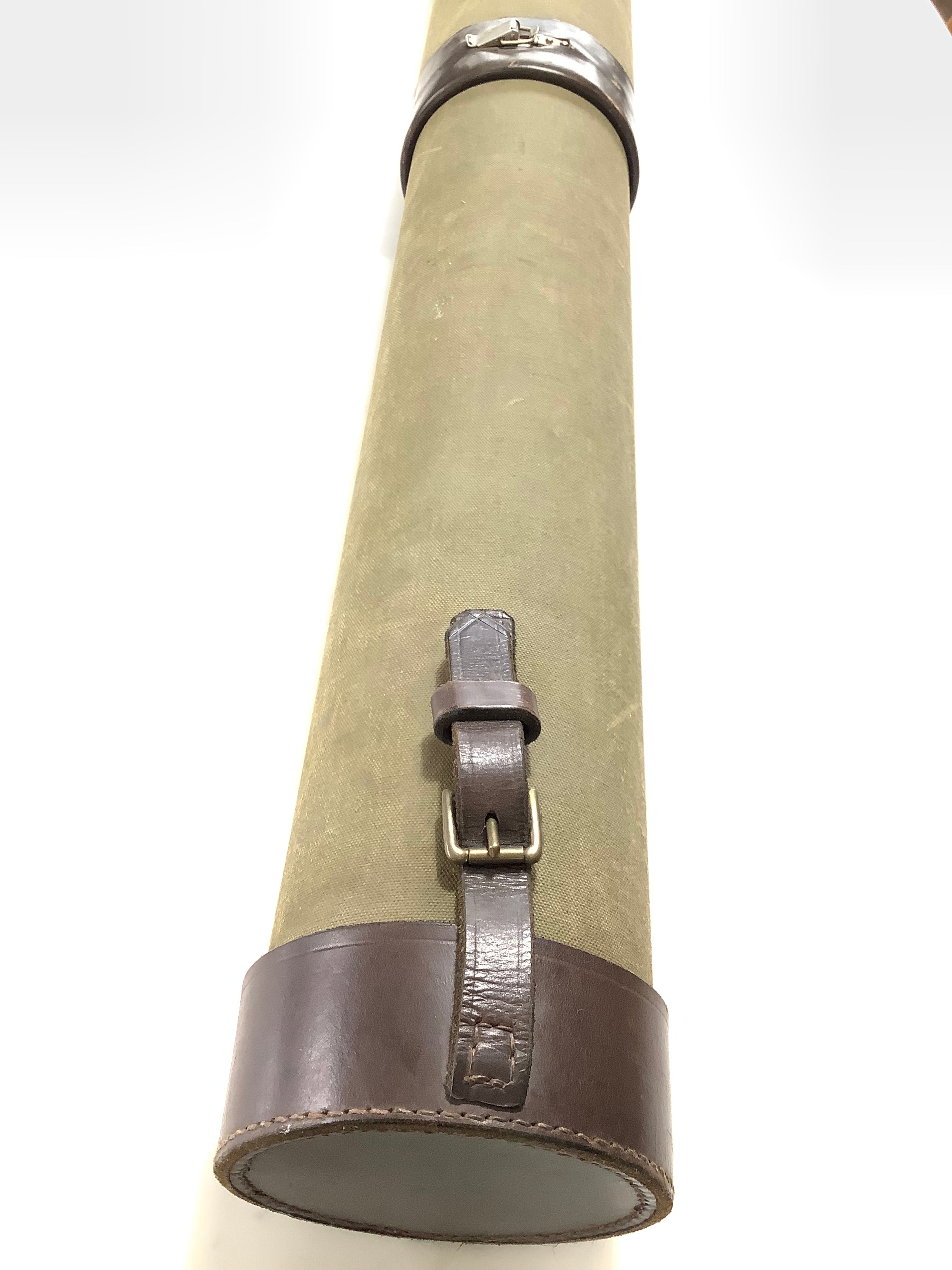 Vintage Leather & Canvas adjustable Multi-Rod Travel Case/Carrier