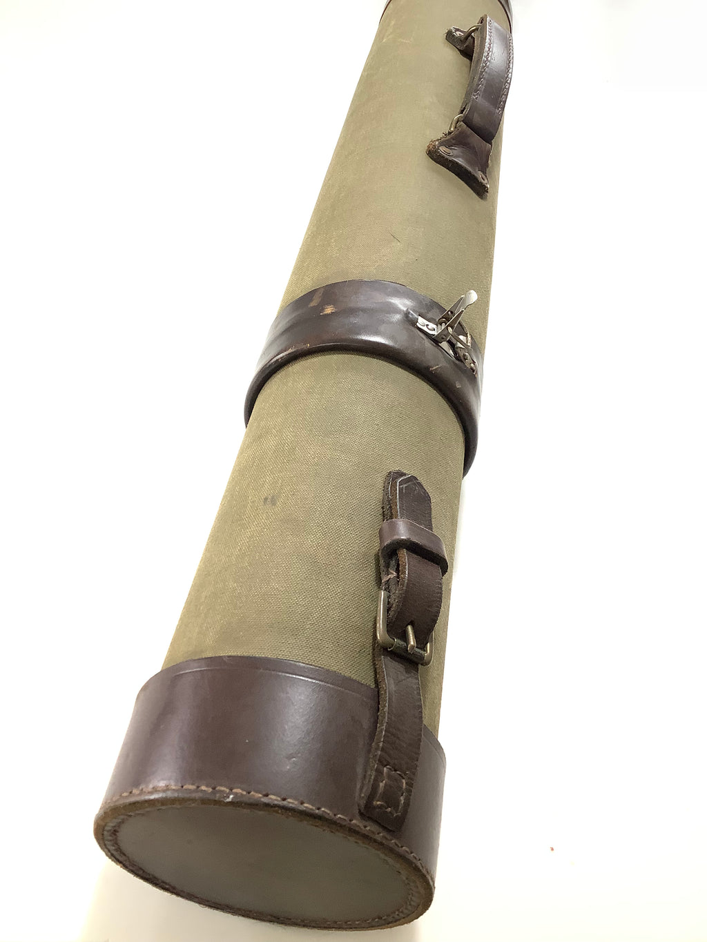 Vintage Leather & Canvas adjustable Multi-Rod Travel Case/Carrier