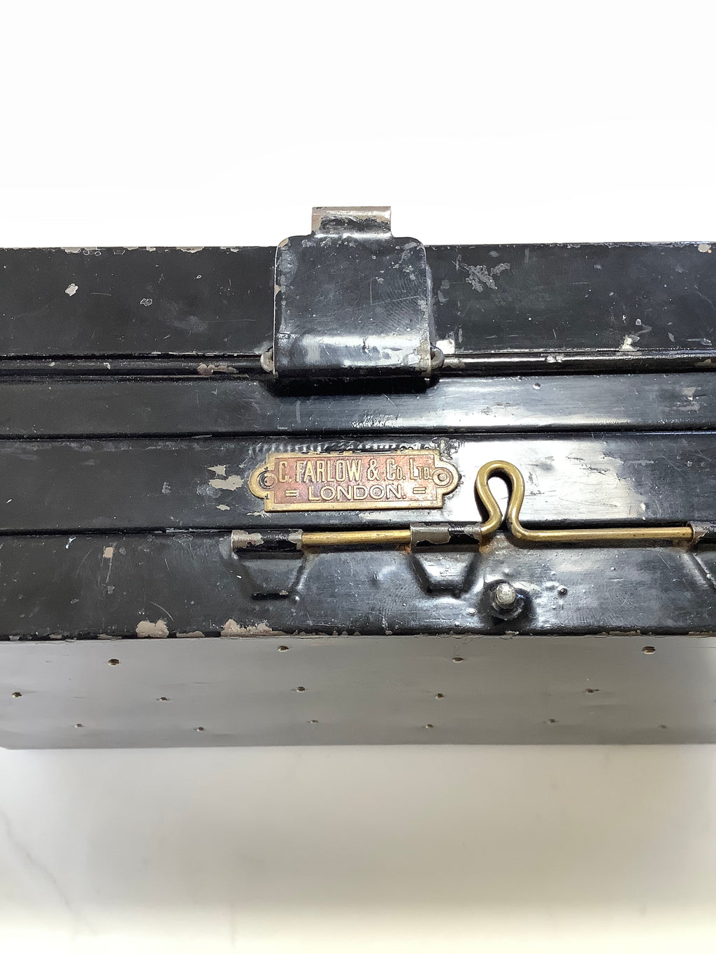 Antique FARLOWS Expandable Cantilever Salmon Fly Carrier loaded with Dressed Gut Eye Salmon Flies