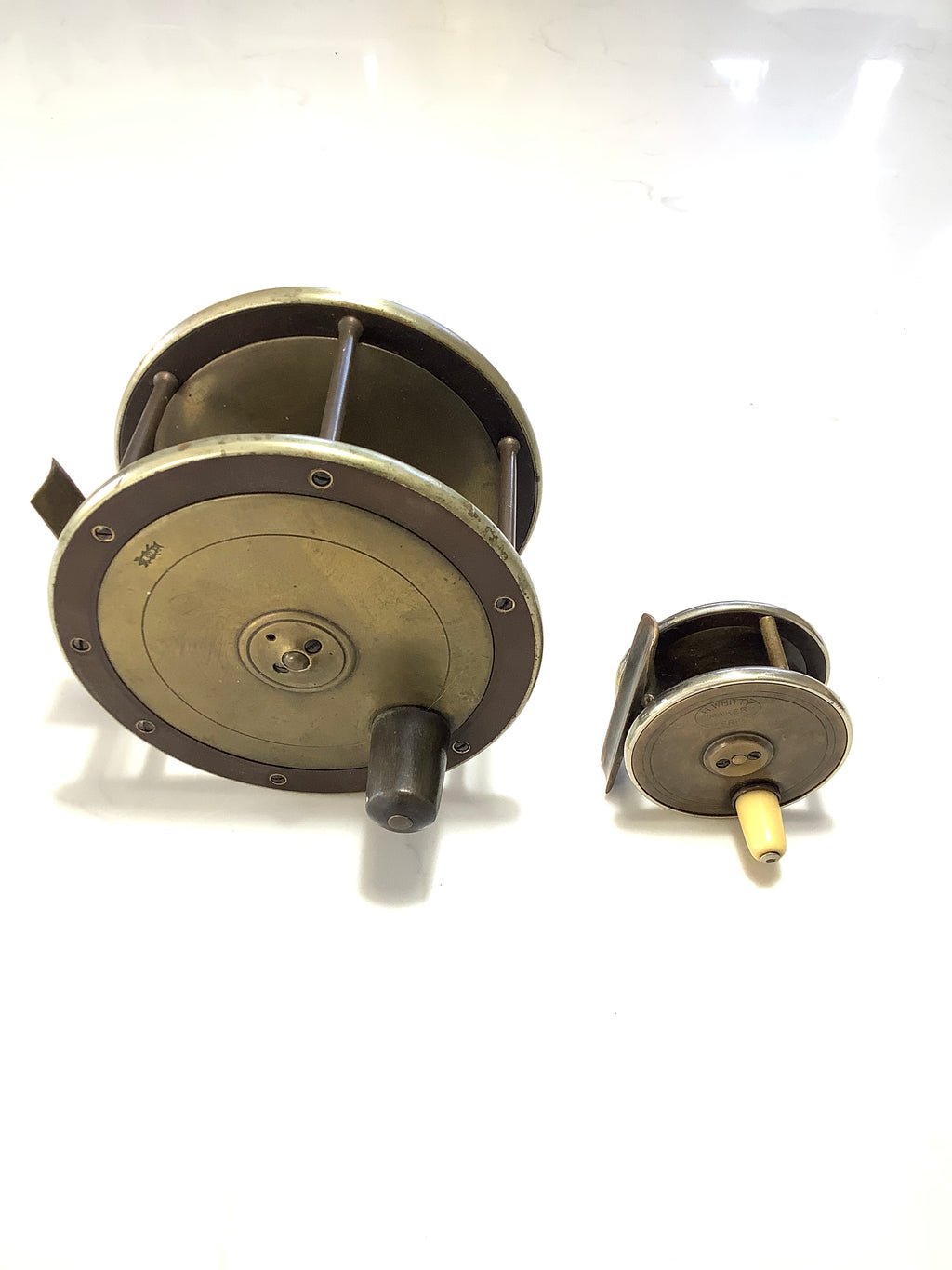 Antique ￼WARNER 5” Extra￼ Wide & WHITTY 21/2” Nickel Silver rim Fly Reels