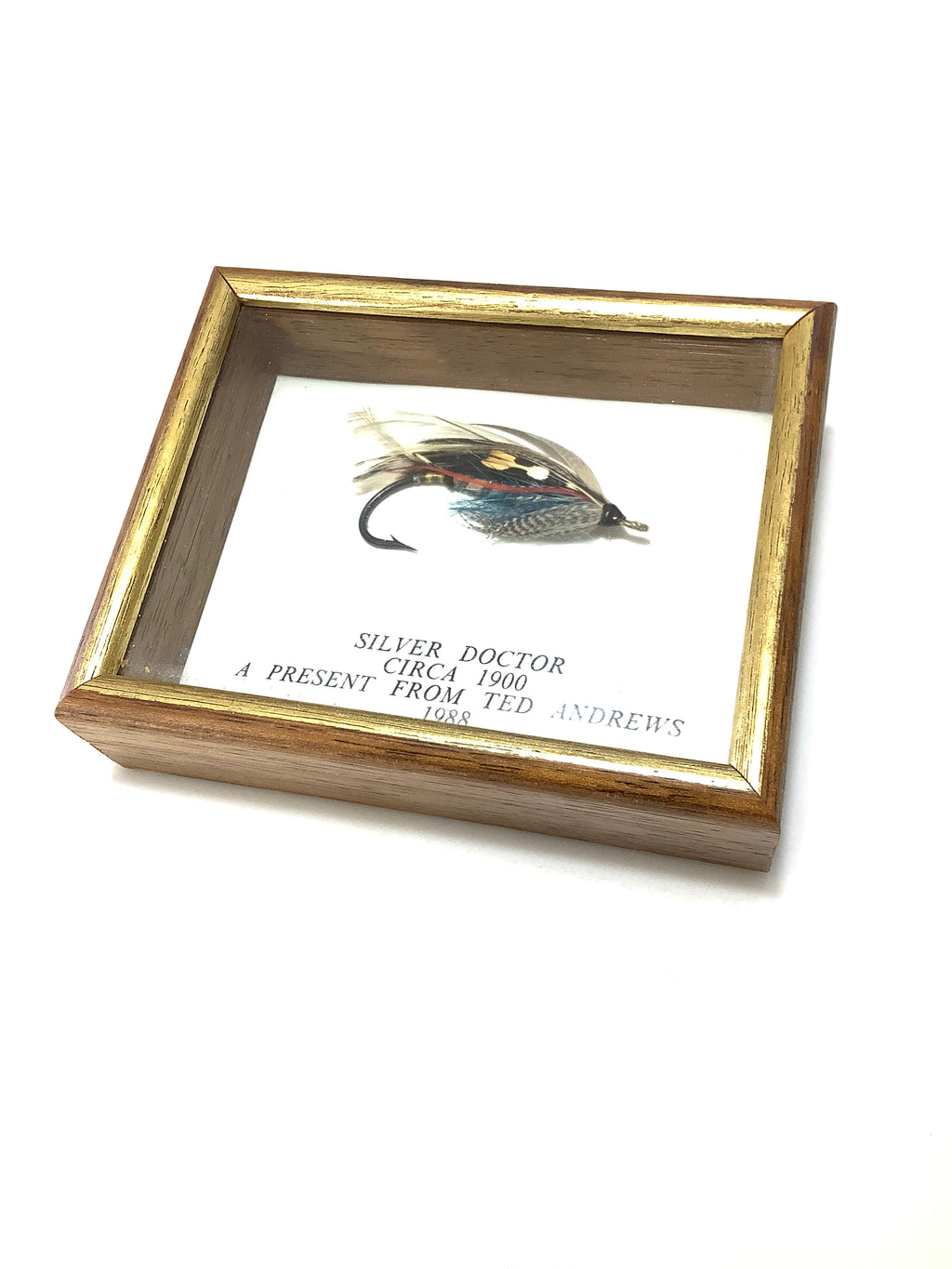 Presentation Fully Dressed “ Silver Doctor” Salmon fly in a cased Frame By Ted Andrew’s