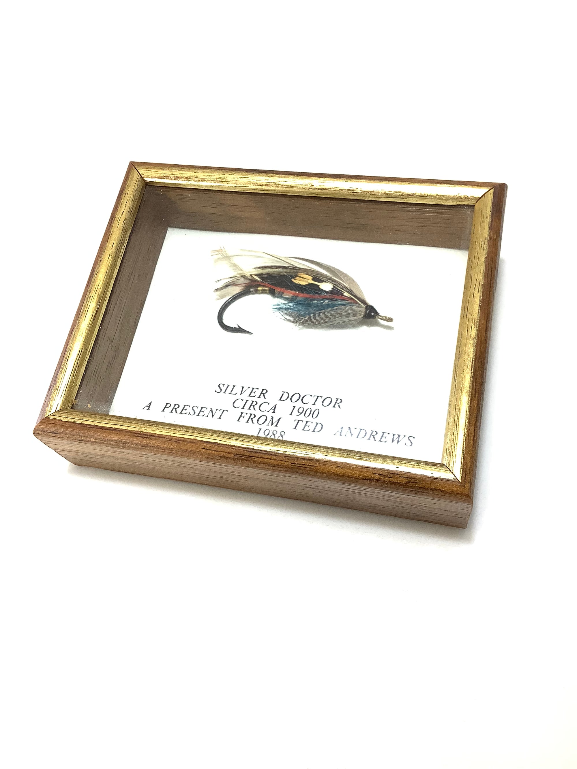 Presentation Fully Dressed “ Silver Doctor” Salmon fly in a cased Frame By Ted Andrew’s