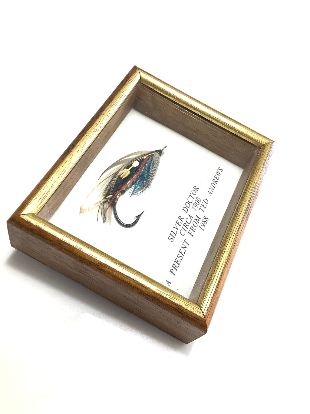 Presentation Fully Dressed “ Silver Doctor” Salmon fly in a cased Frame By Ted Andrew’s