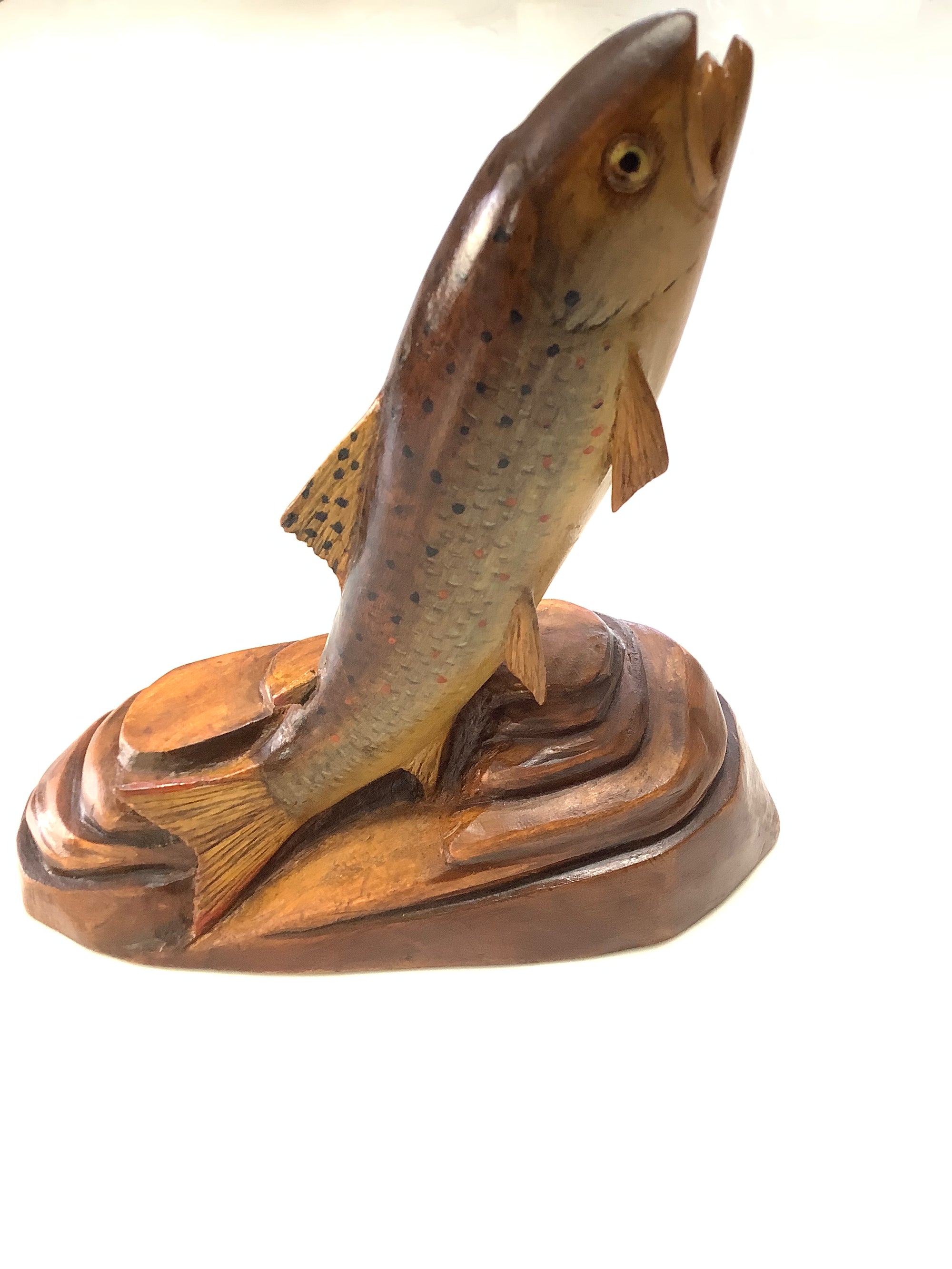 Hand Carved & Painted Wild Brown Trout By Leonard Newbold