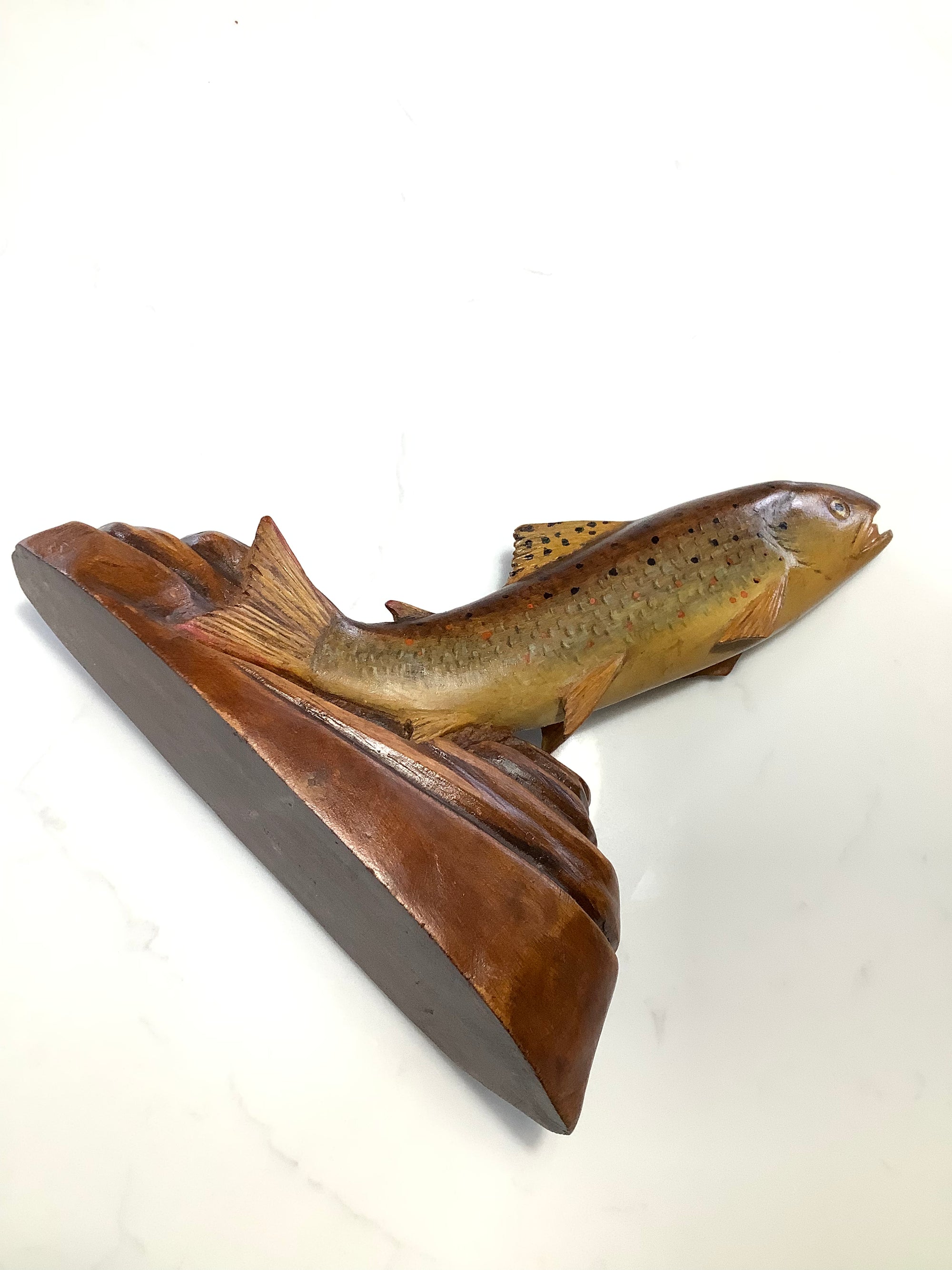 Hand Carved & Painted Wild Brown Trout By Leonard Newbold