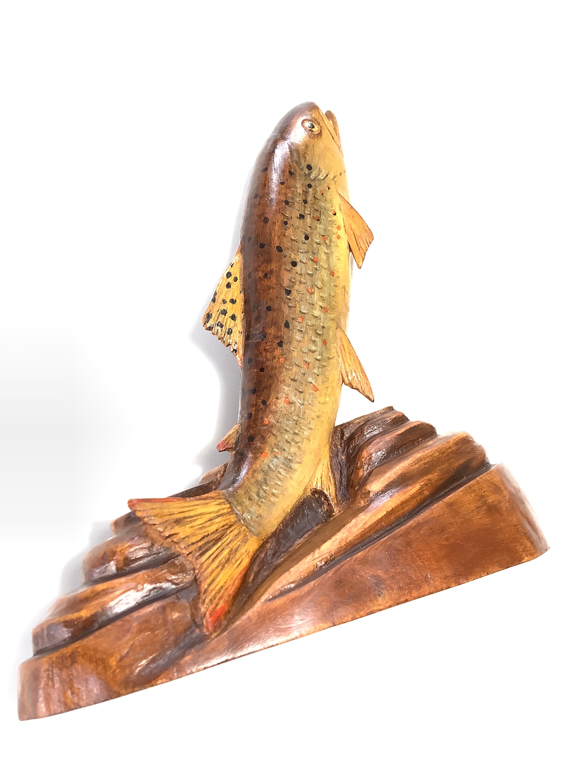 Hand Carved & Painted Wild Brown Trout By Leonard Newbold