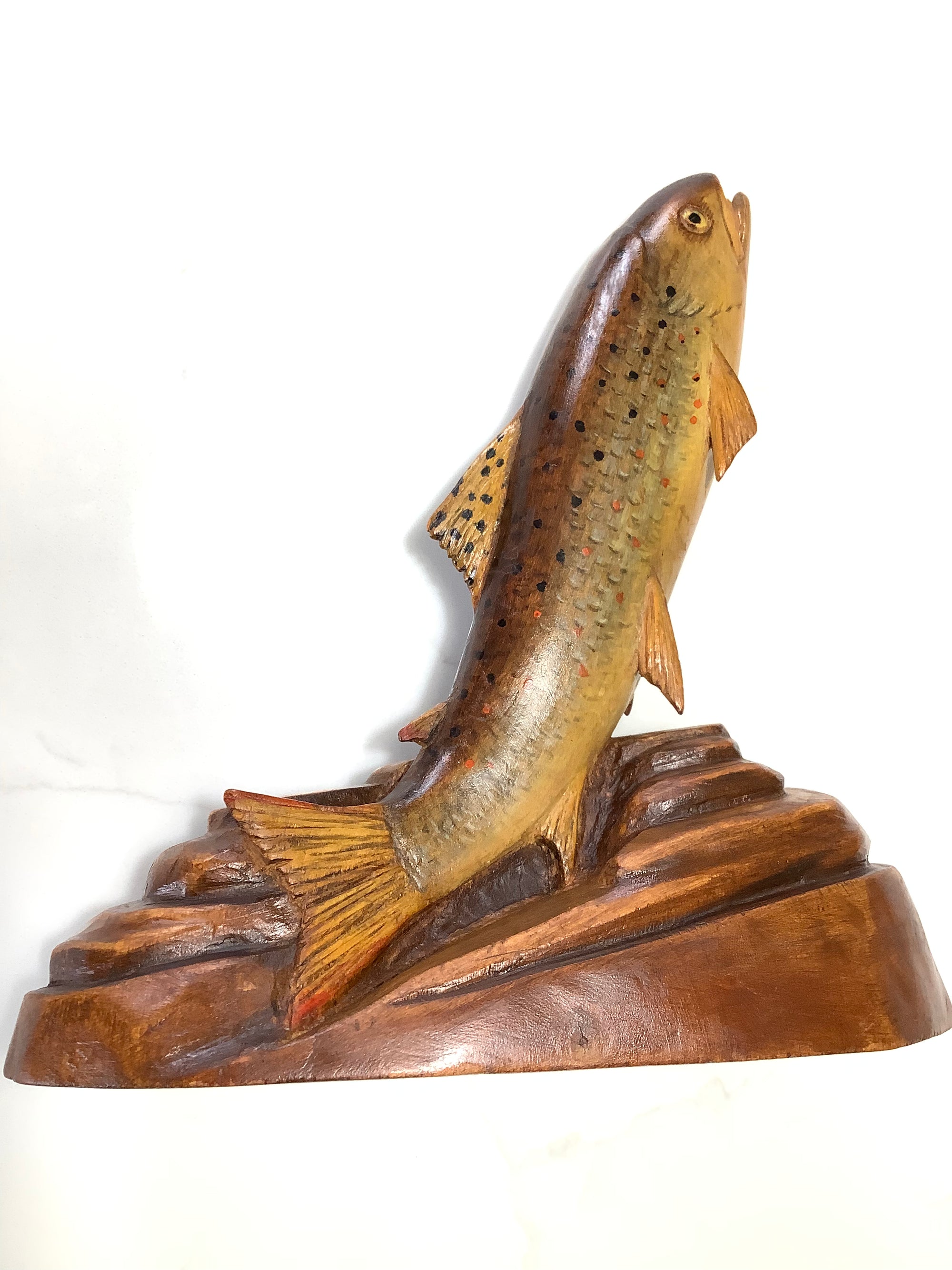 Hand Carved & Painted Wild Brown Trout By Leonard Newbold