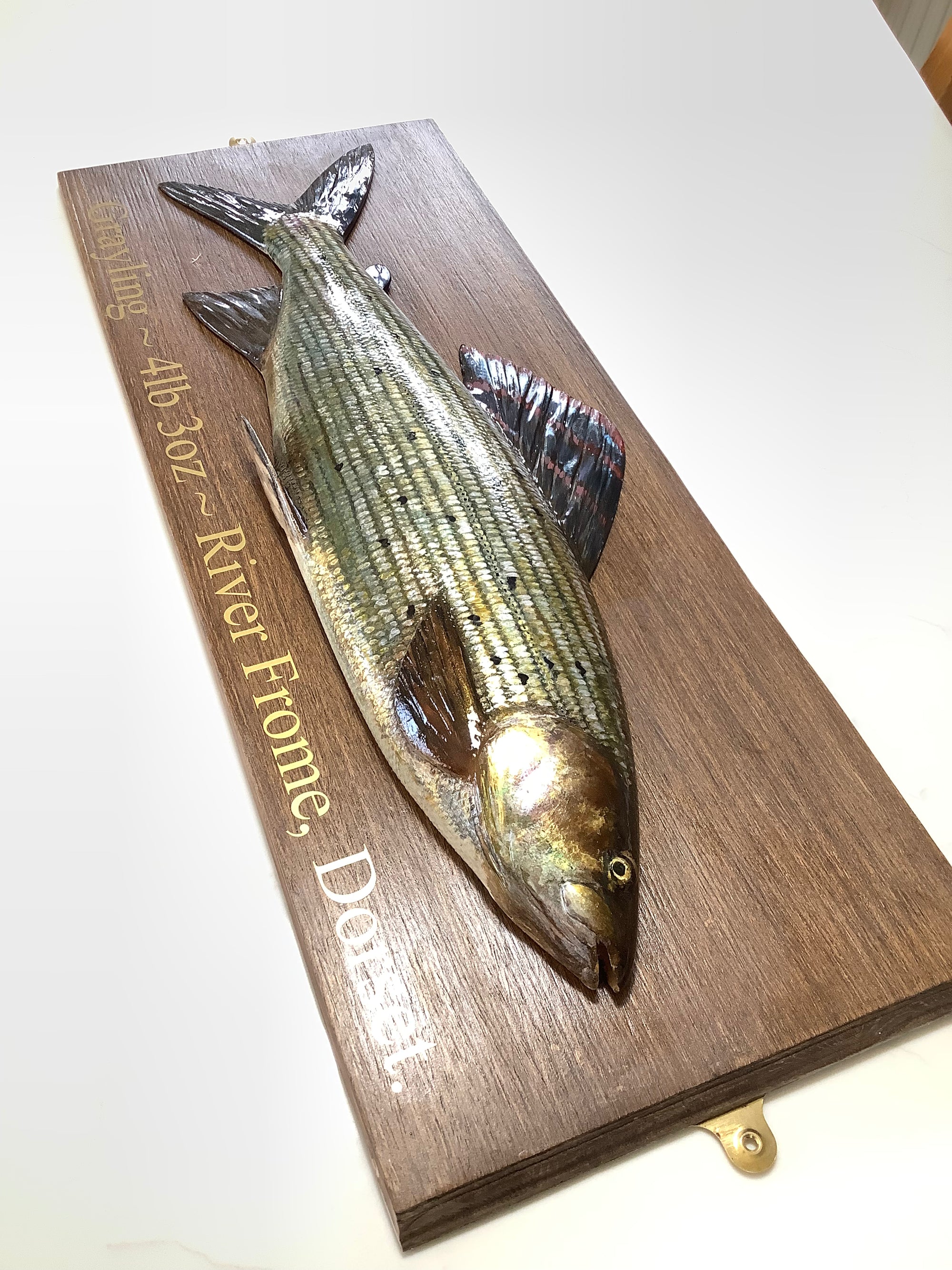 Hand Wood Carved & Realistically Painted GRAYLING By Artist/Master Carver MARC WILLIAMS