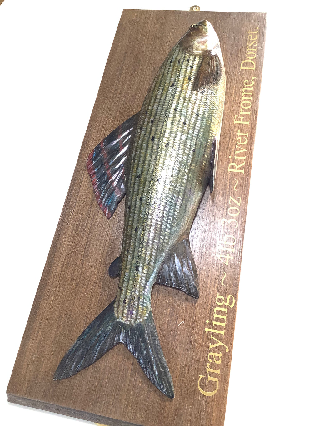 Hand Wood Carved & Realistically Painted GRAYLING By Artist/Master Carver MARC WILLIAMS