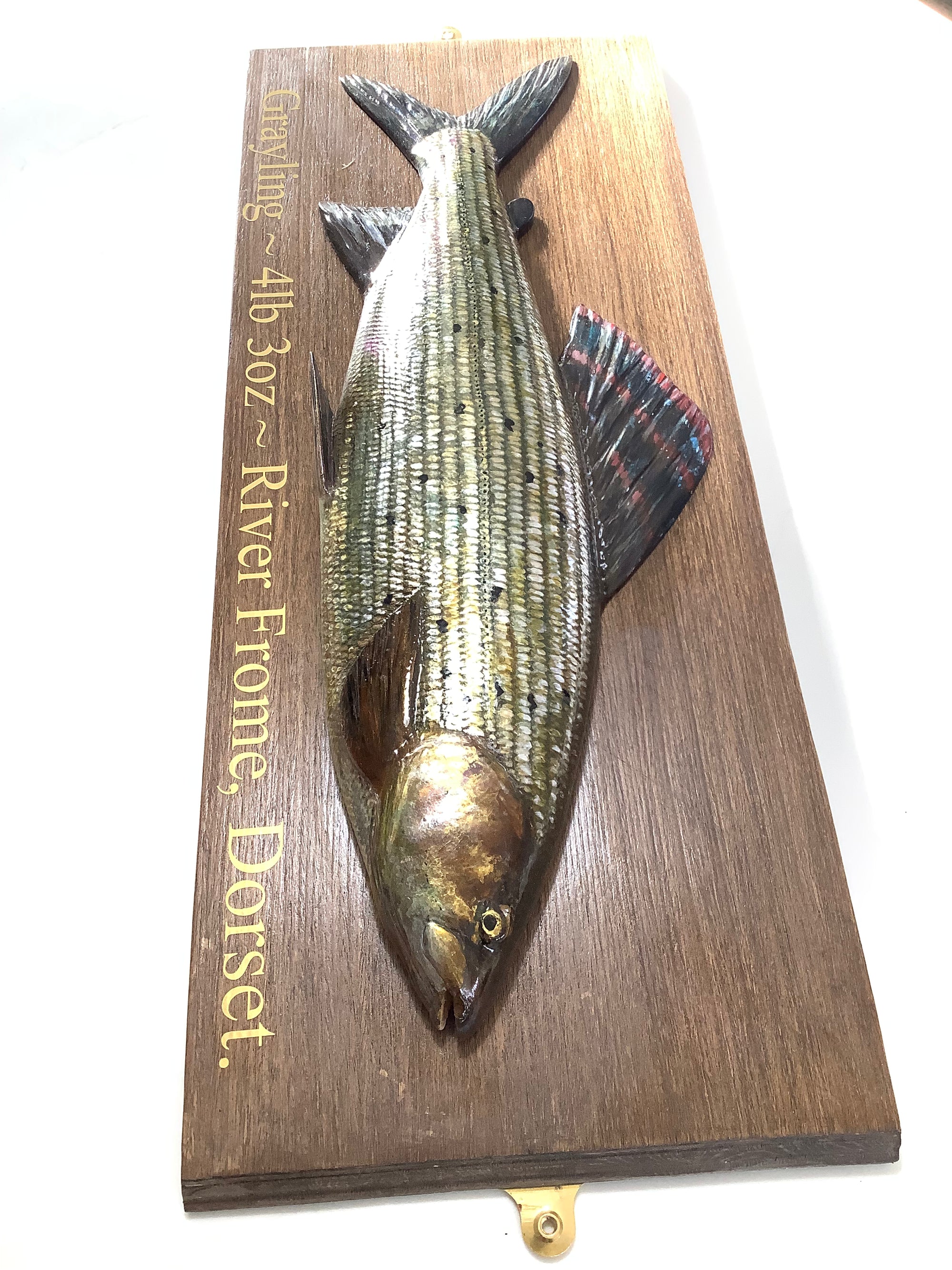 Hand Wood Carved & Realistically Painted GRAYLING By Artist/Master Carver MARC WILLIAMS