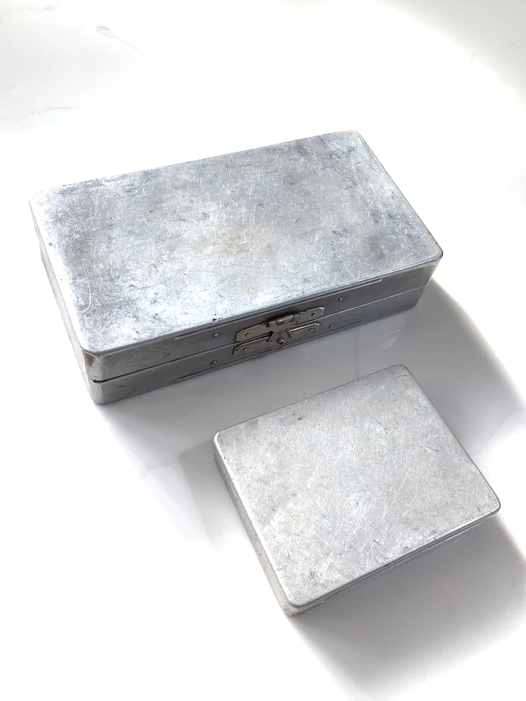 Vintage Alloy Double Lid Compartment Dry Fly Box plus one other with CHUB Flies