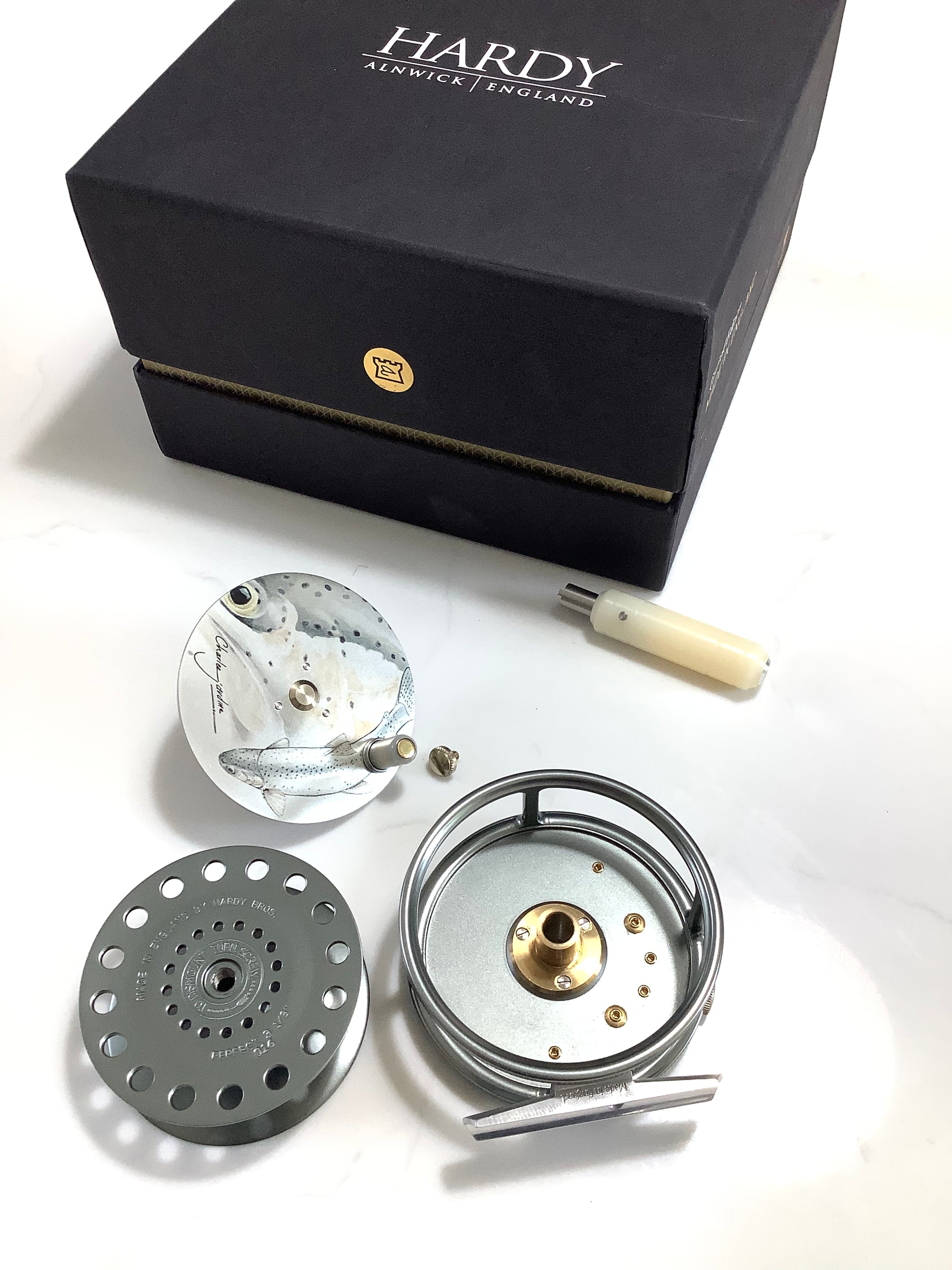 Hardy Bros CHARLES JARDINE Ltd Ed Artwork Rainbow Trout Perfect Fly Reel