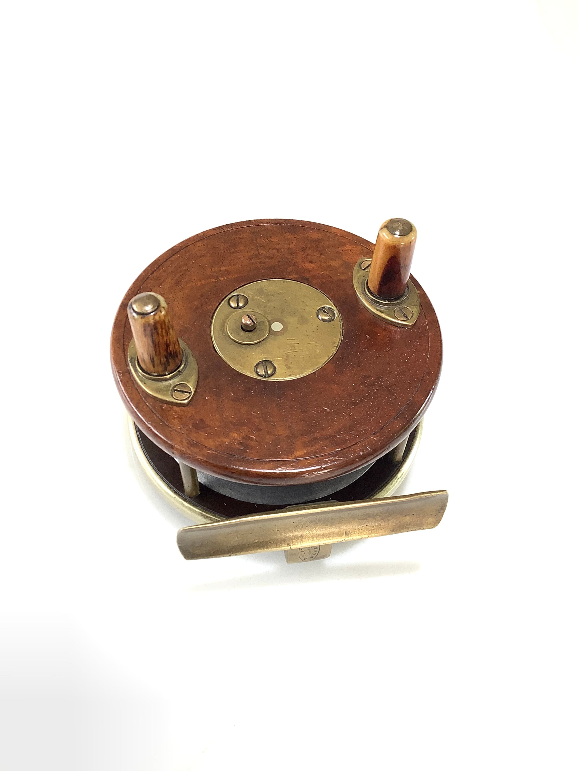 Antique D.SLATER WALNUT Combination Reel