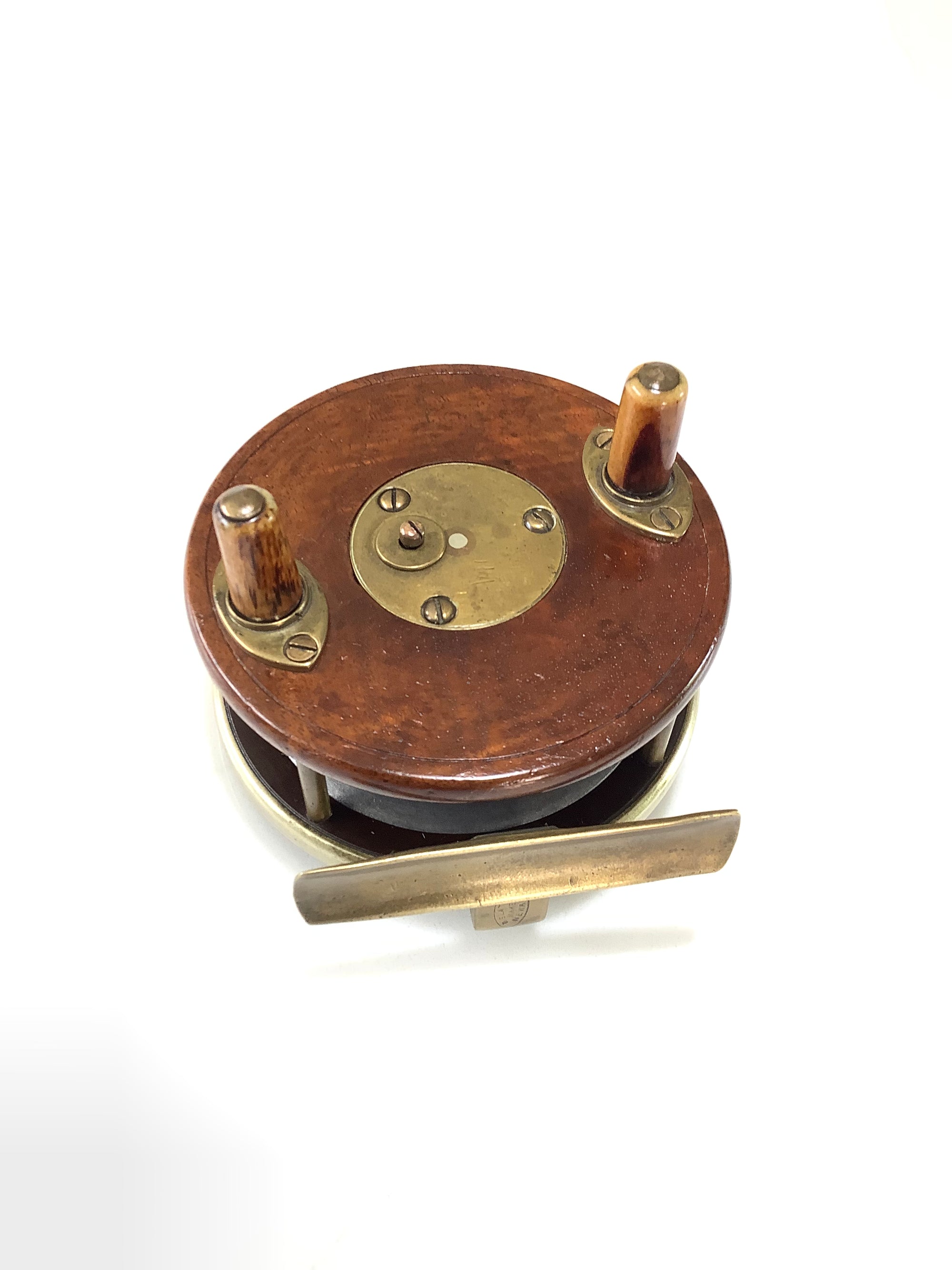 Antique D.SLATER WALNUT Combination Reel
