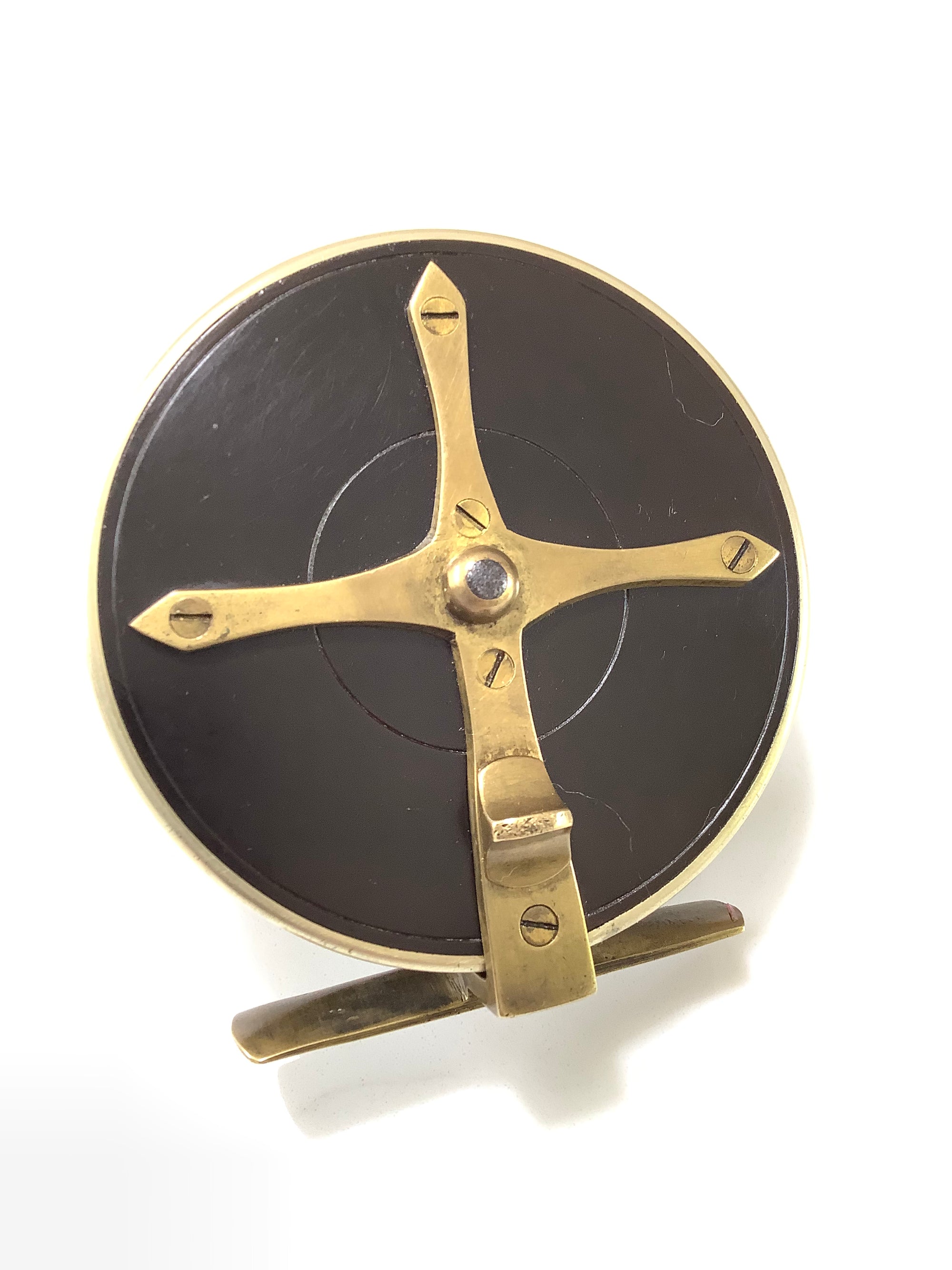 Antique D.SLATER WALNUT Combination Reel
