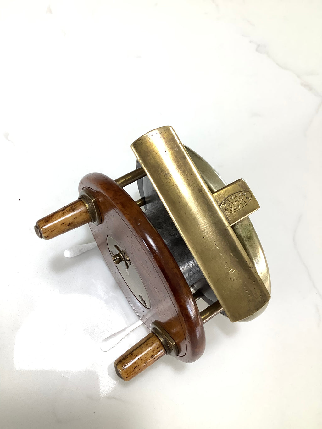 Antique D.SLATER WALNUT Combination Reel