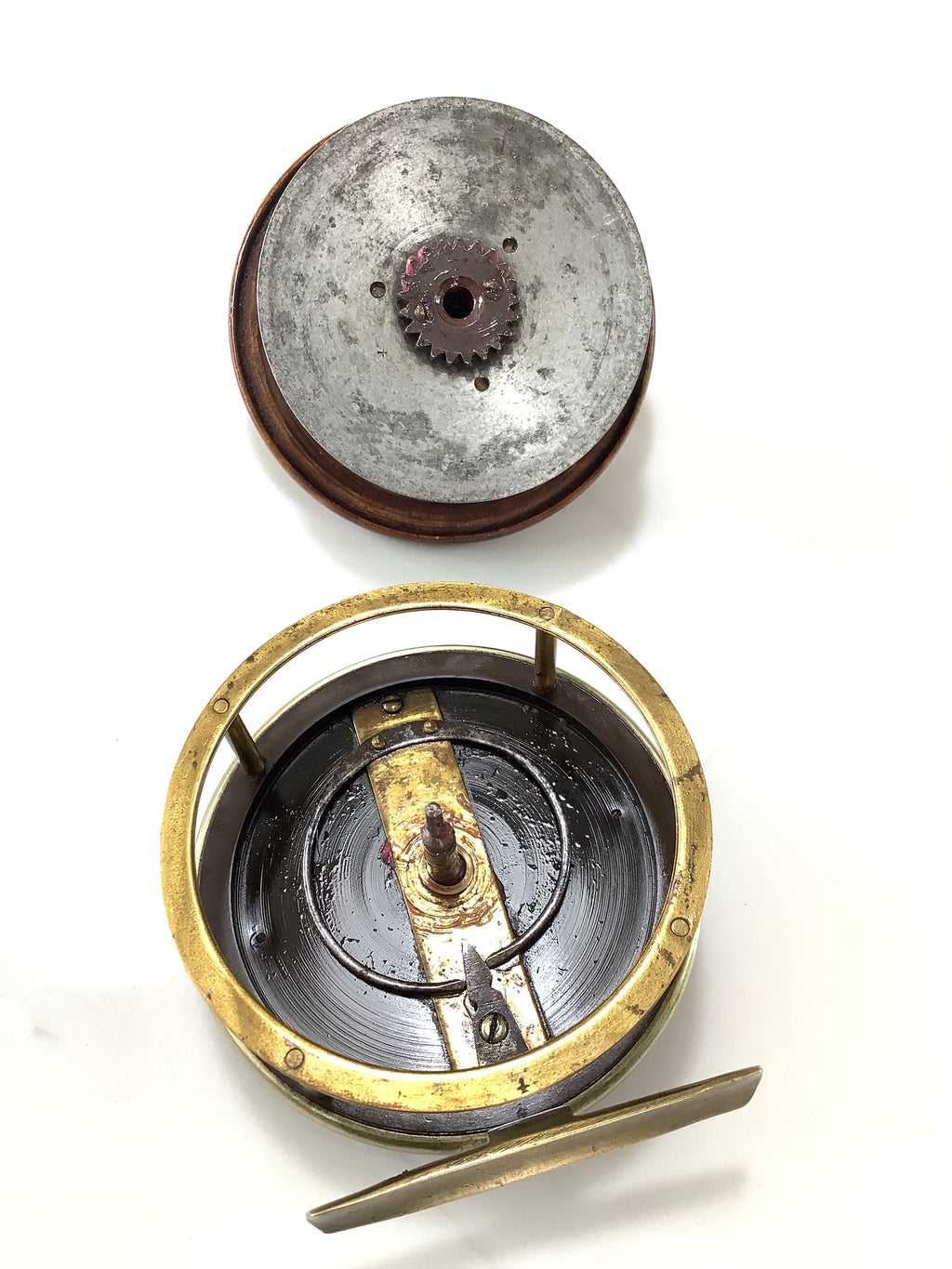 Antique D.SLATER WALNUT Combination Reel