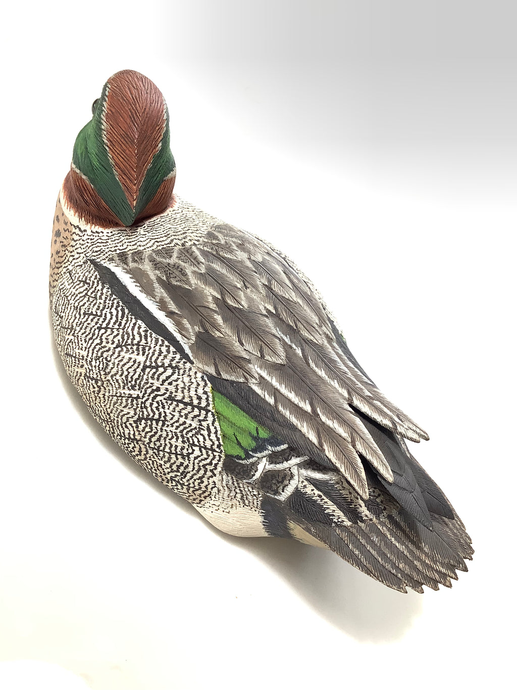 Hand Carved & Painted Crafted Teal By Master Craftsman Colin Clark BDWCA Award Winner