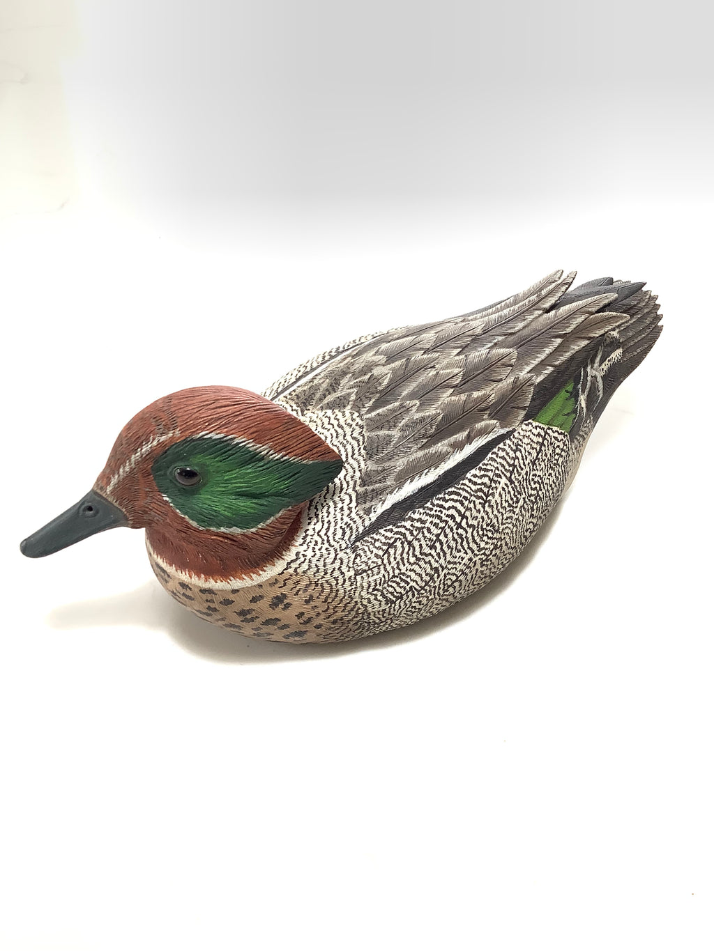 Hand Carved & Painted Crafted Teal By Master Craftsman Colin Clark BDWCA Award Winner