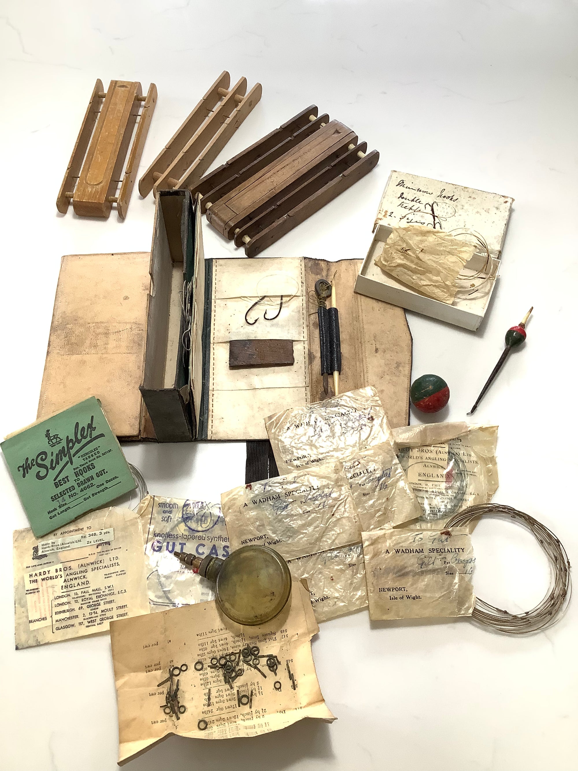 Antique Circa Late 1800 Fisherman’s Compendium Loaded With extras