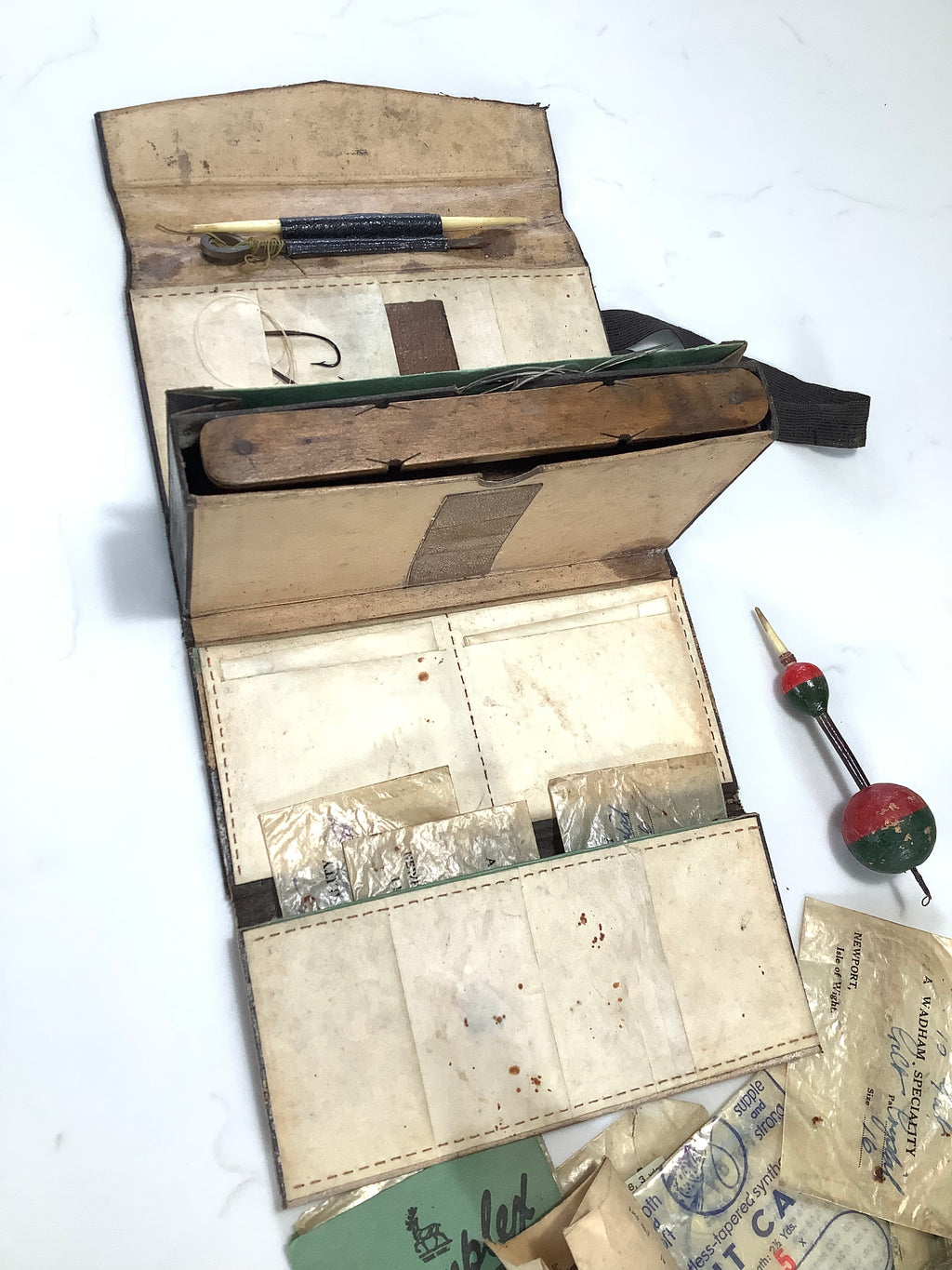 Antique Circa Late 1800 Fisherman’s Compendium Loaded With extras