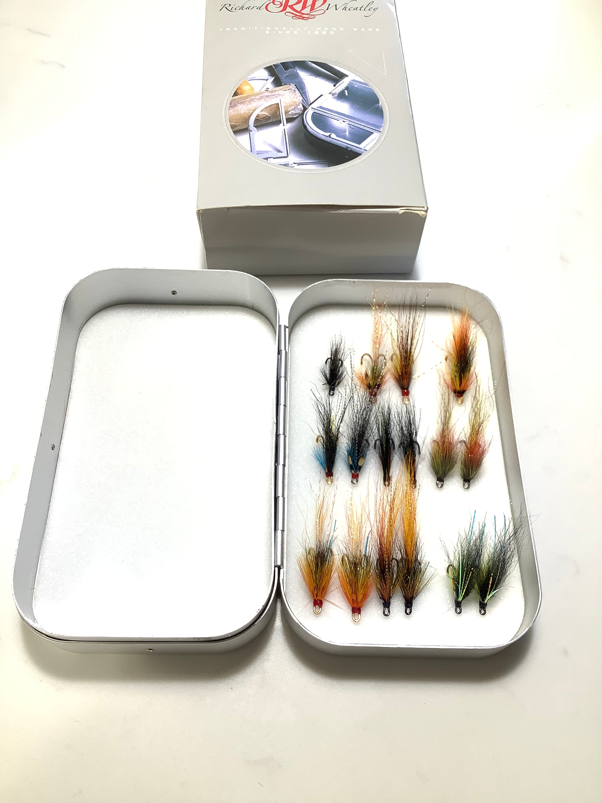 New Richard Wheatley Fly Box with New Salmon Flies