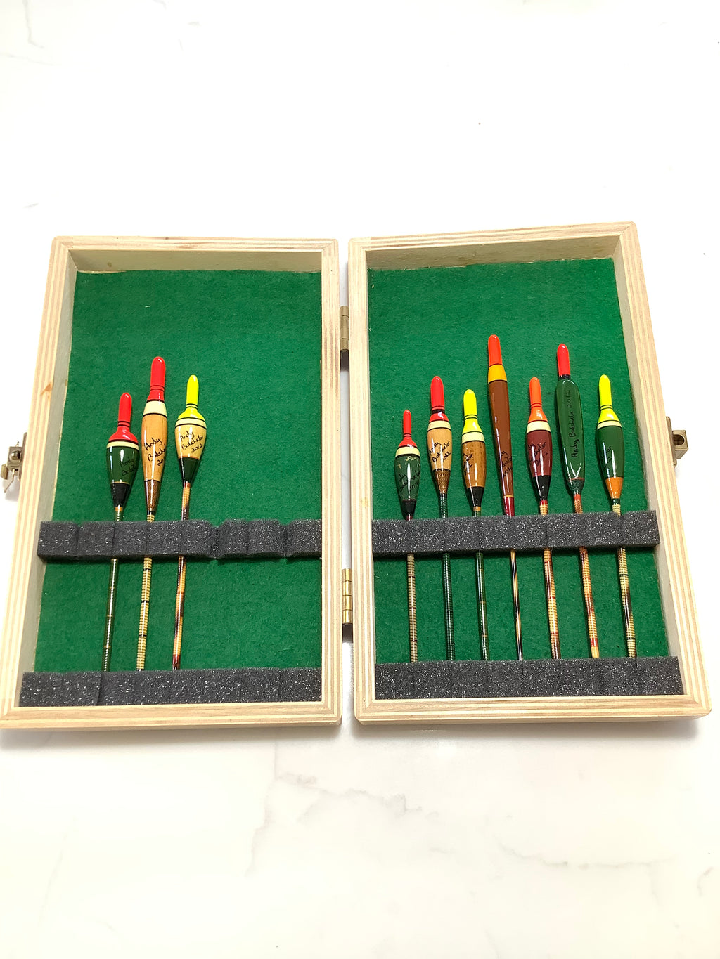 A collection of Hand crafted Traditional Floats By Andy Batchelor with Presentation Box