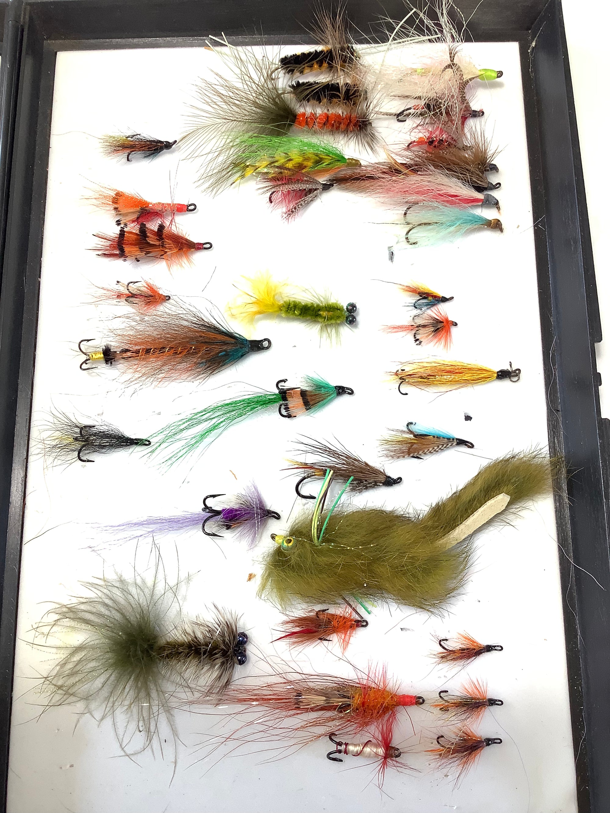 largest size Boat Anglers Salmon/Trout fly box with selection of good flies