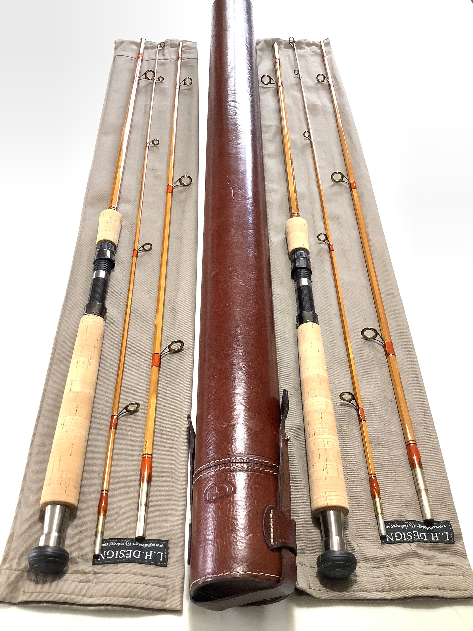 Special Order L.H DESIGN No.1 Pair Built Cane 8ft Casting Rods.