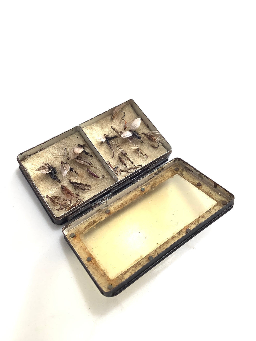 Very Rare Smallest Antique J.BERNARD “ ON VIEW” Pocket Fly Box
