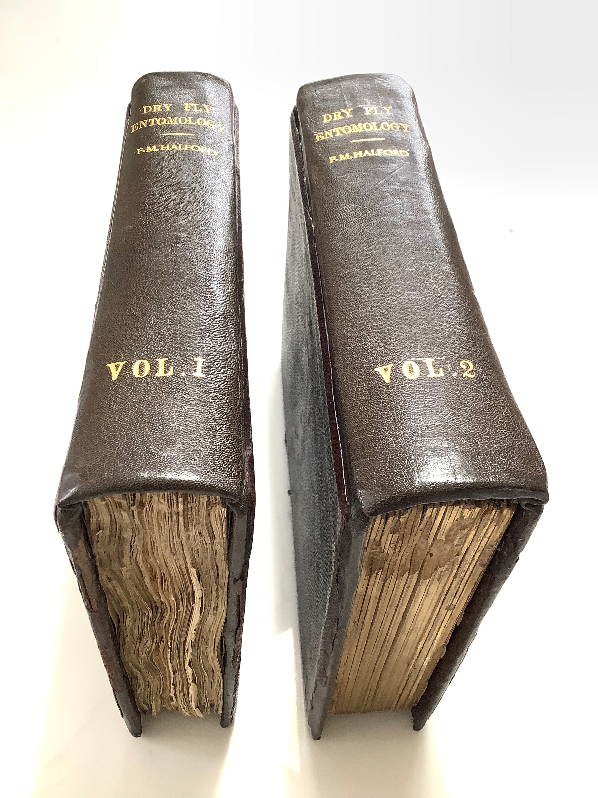 Antique DRY FLY ENTOMOLOGY Limited DE LUXE EDITION By F.M Halford 2 x Vol