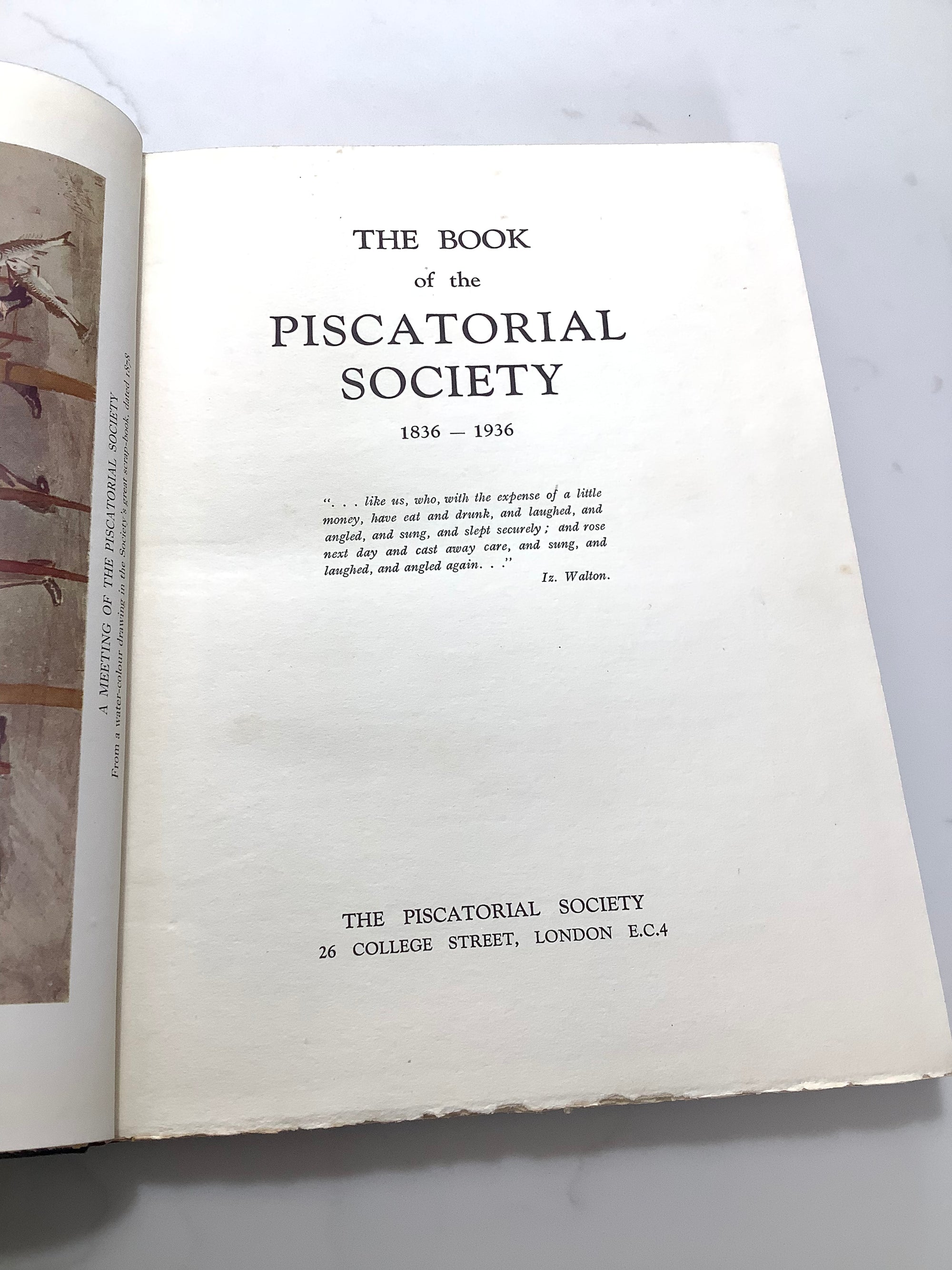 The Book of PISCATORIAL SOCIETY 1836-1936