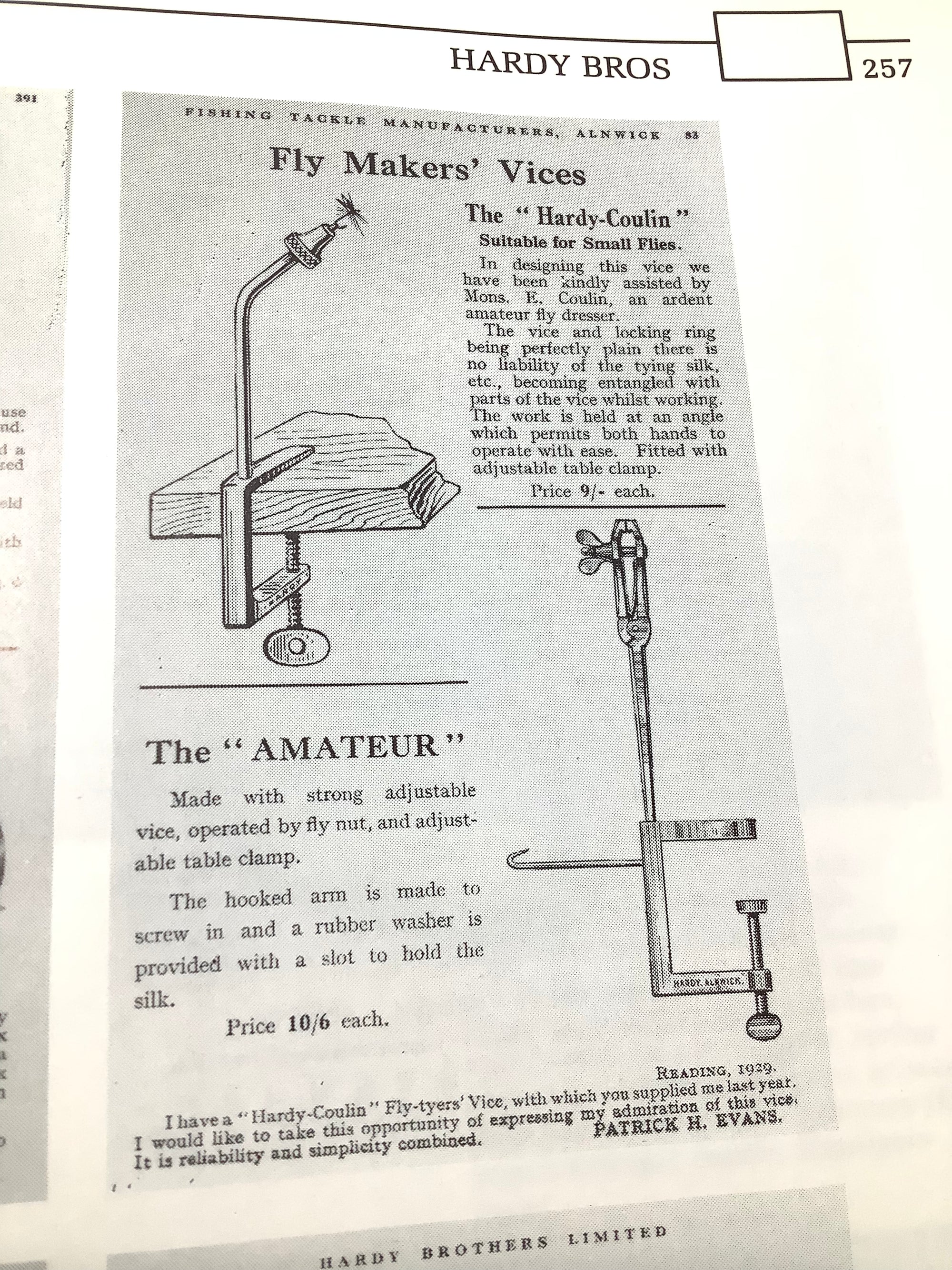 A Very Rare Antique Hardy Bros Fly Tying Vice