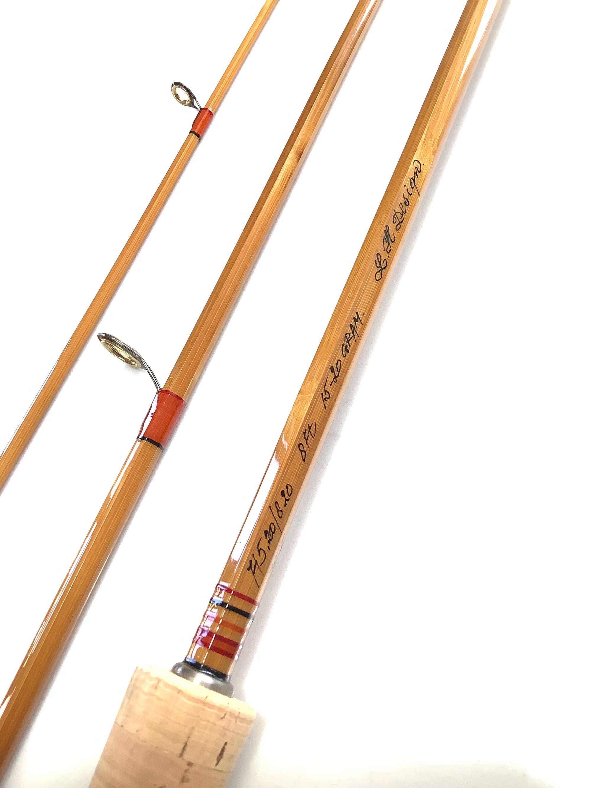 Rare L.H DESIGN Travel Built Cane Casting Rod