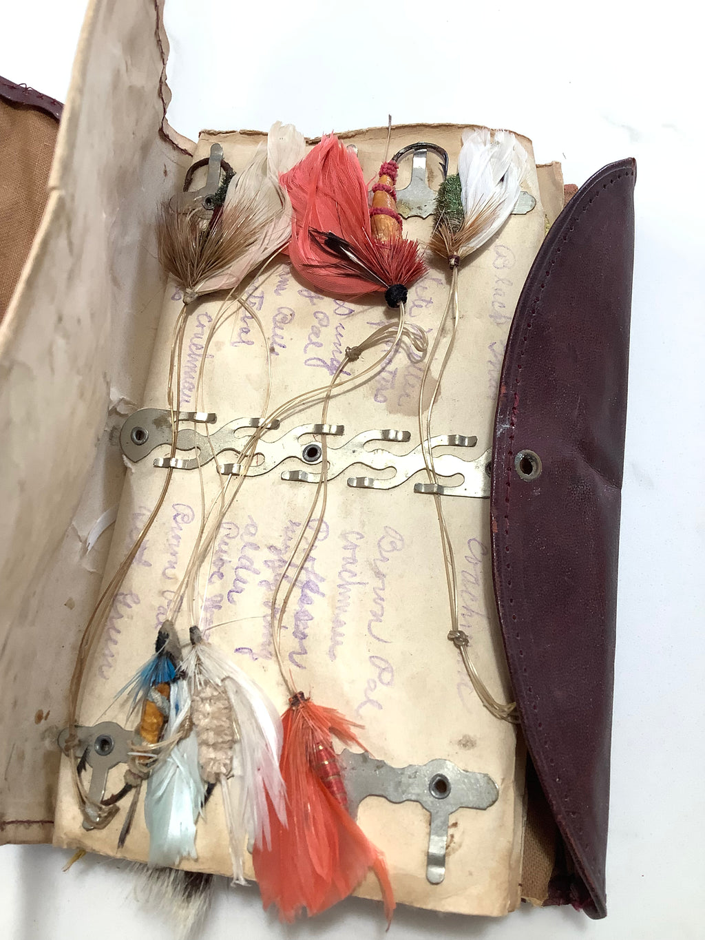 Early Antique Fly Wallet with Gut Eye Flies