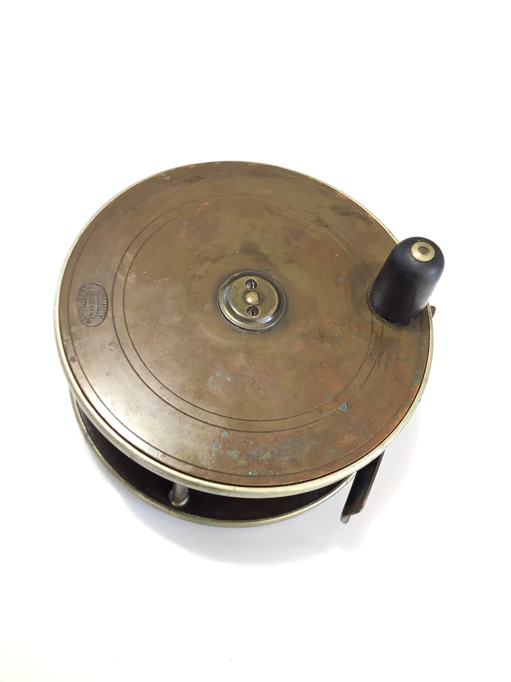 Ultra Rare Largest 5” Antique Hardy Bros Brass ￼￼& Ebonite/Nickel silver Salmon Fly Reel
