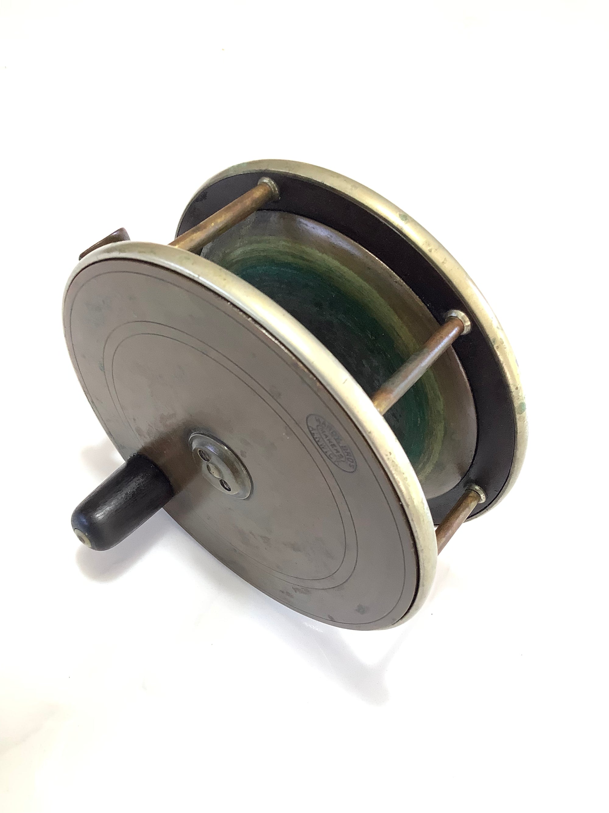 Ultra Rare Largest 5” Antique Hardy Bros Brass ￼￼& Ebonite/Nickel silver Salmon Fly Reel
