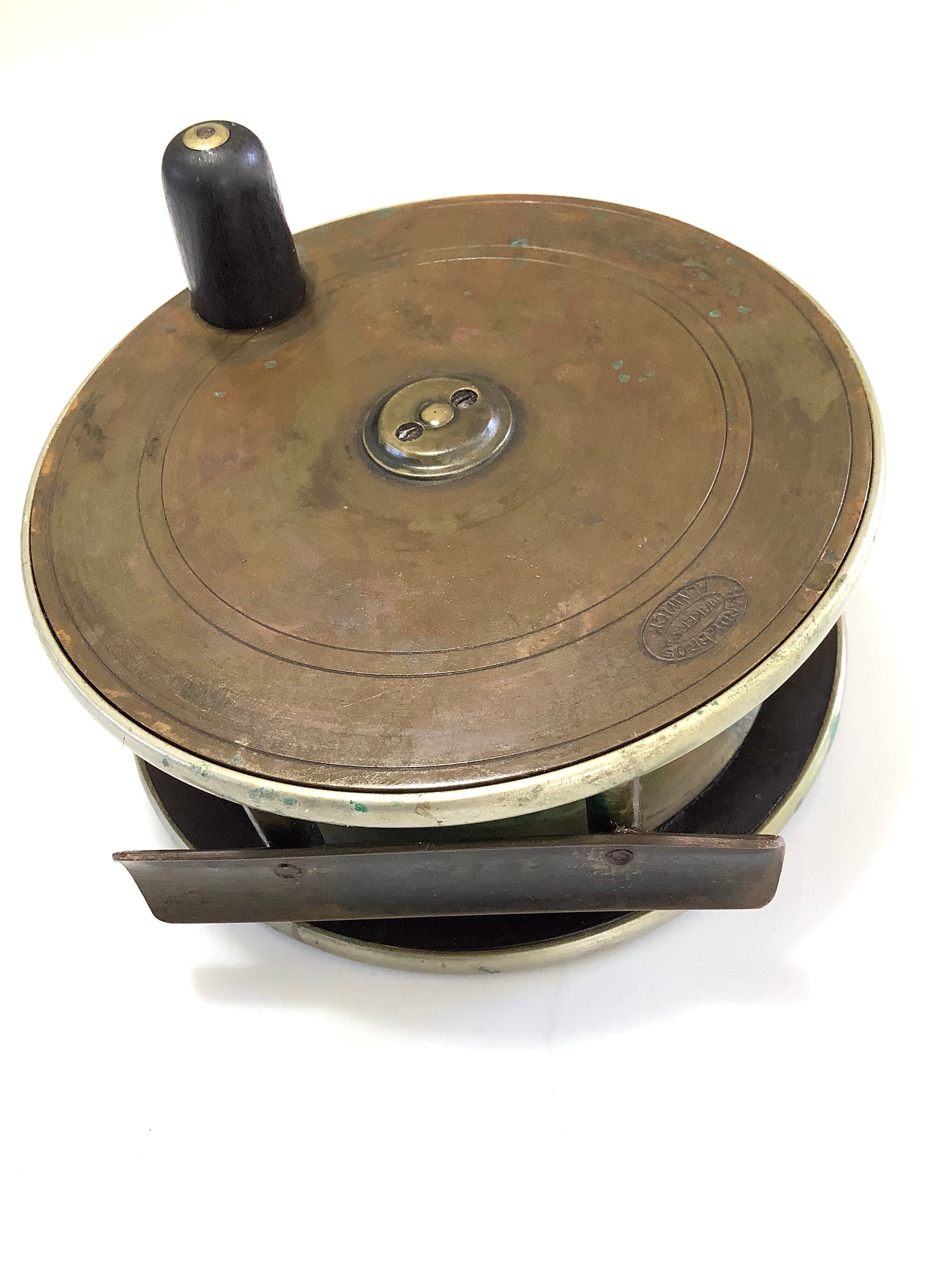 Ultra Rare Largest 5” Antique Hardy Bros Brass ￼￼& Ebonite/Nickel silver Salmon Fly Reel