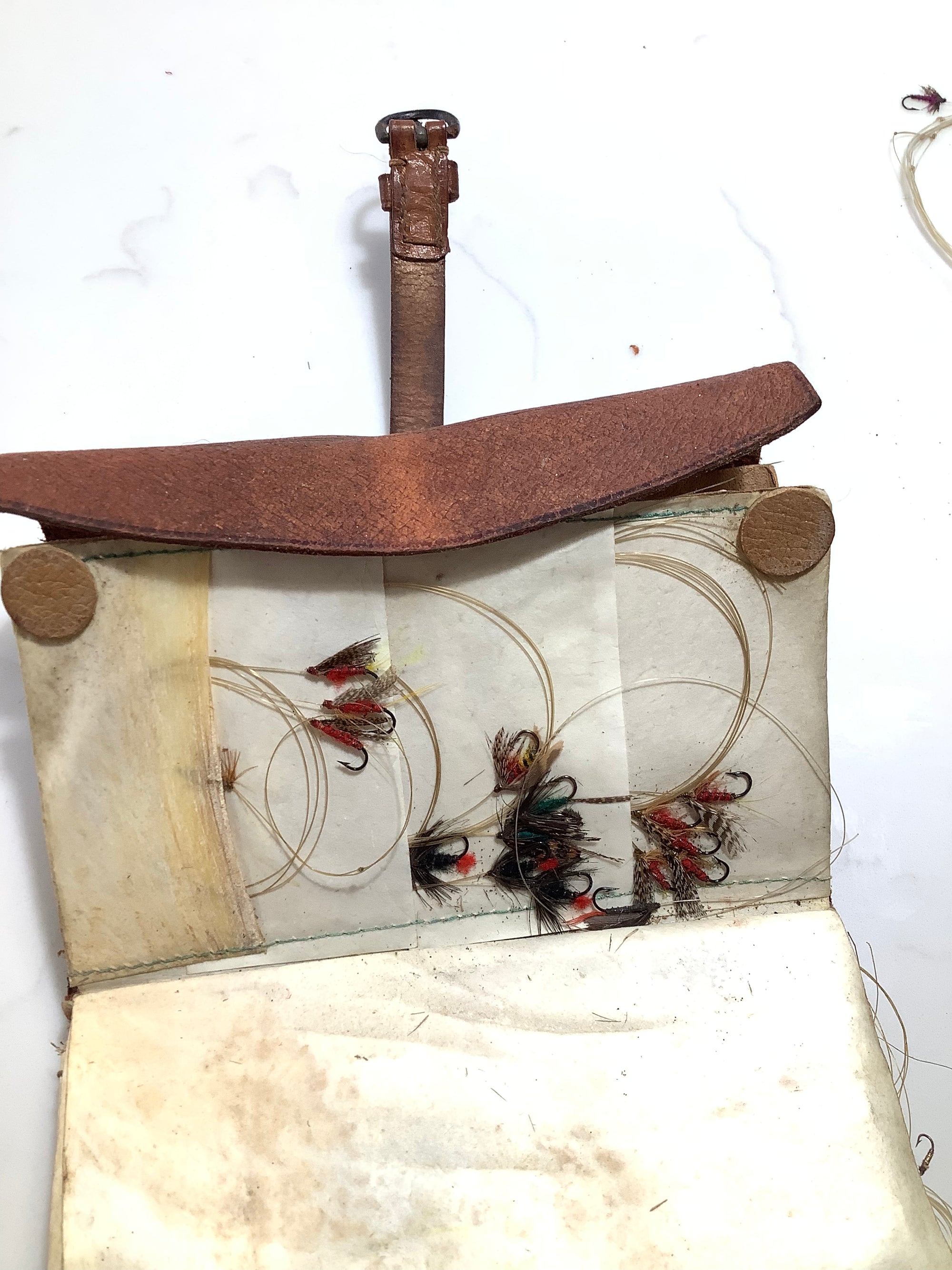 Antique finest quality Fly Fishing Leather Wallet