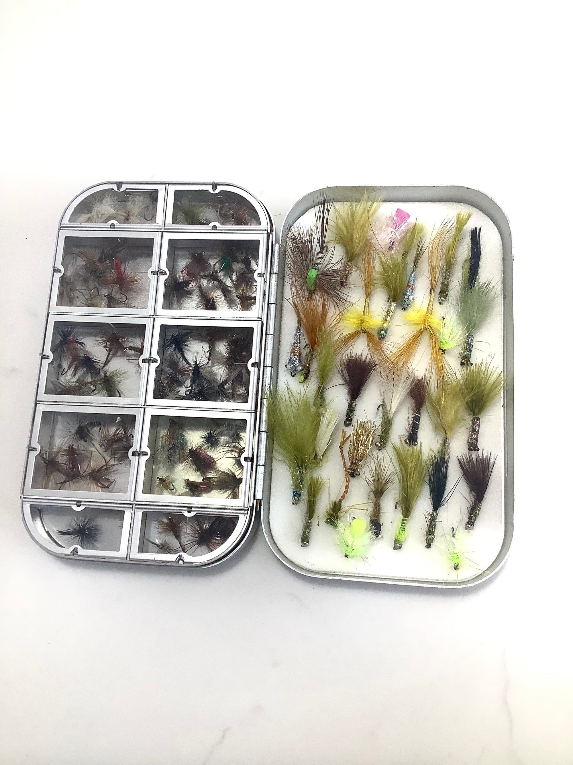 Scarce WILLIAM POWELL Wheatley Compartment Fly box & Flies